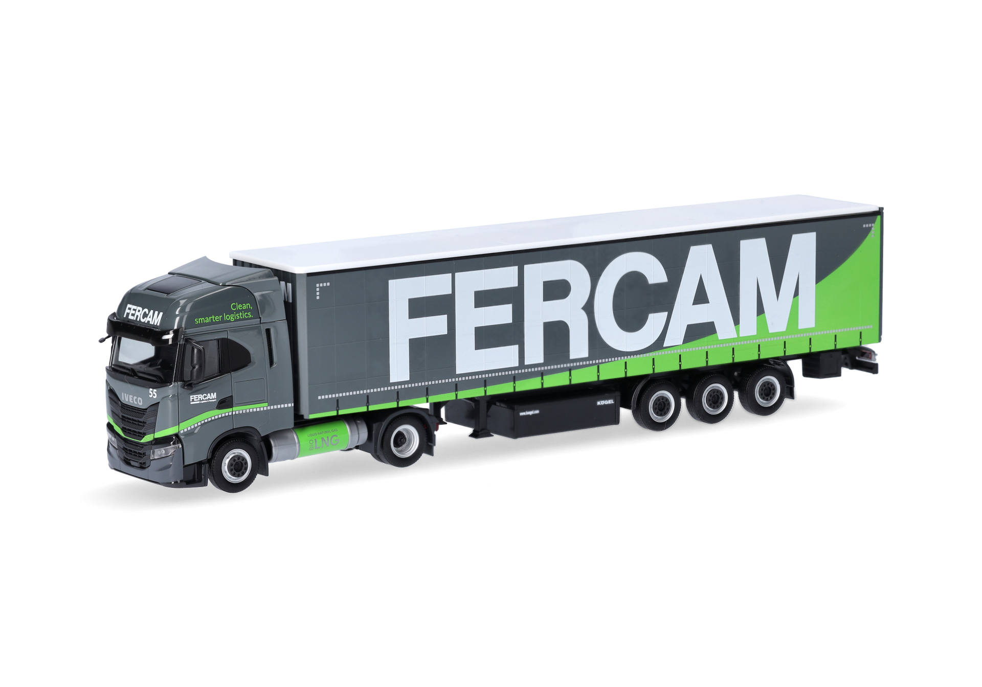 Iveco S-Way LNG curtain canvas semitrailer "Fercam" (Italy / Bozen)