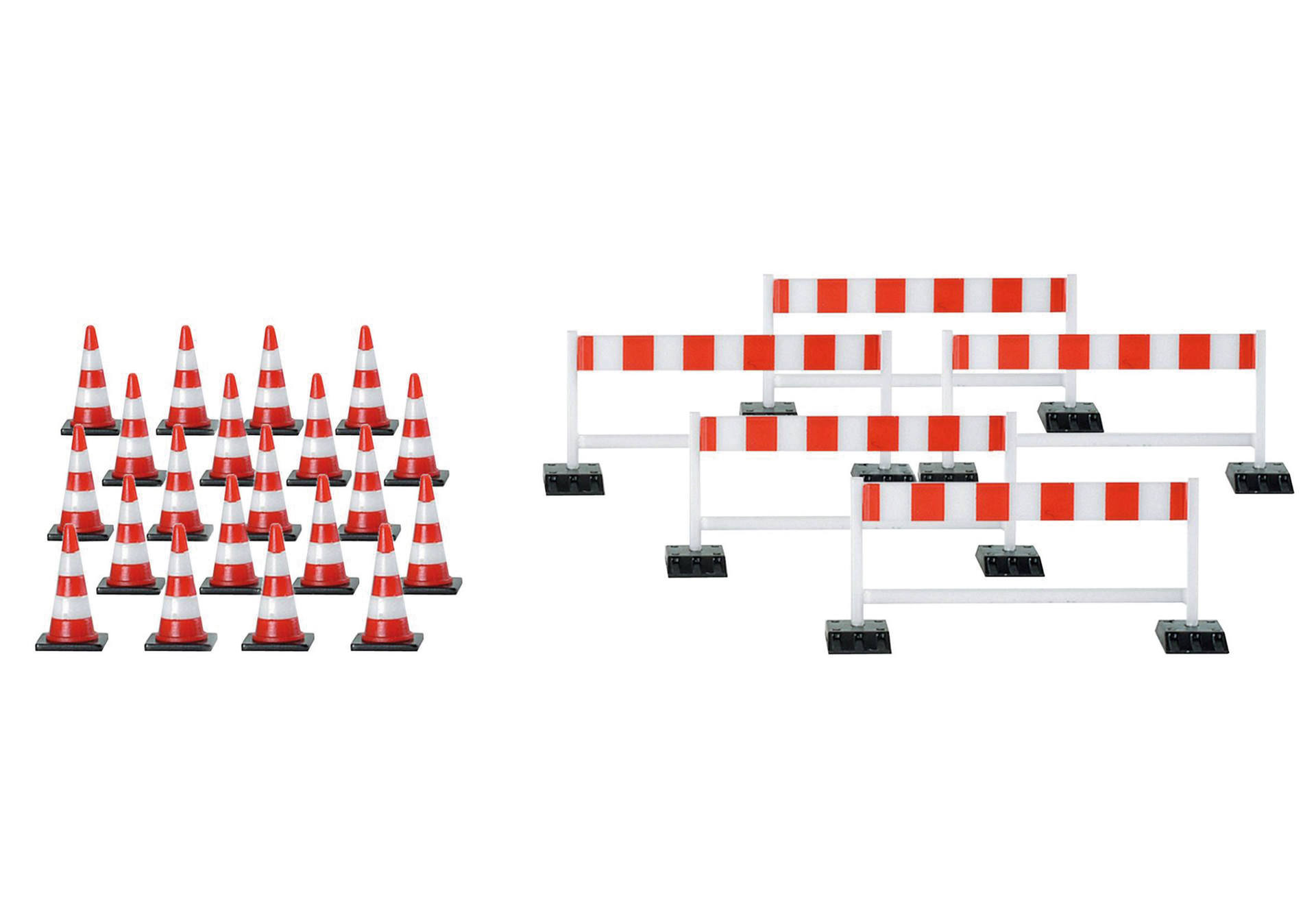 Accessory traffic cones (20 pieces), barriers (5 pieces), red/white