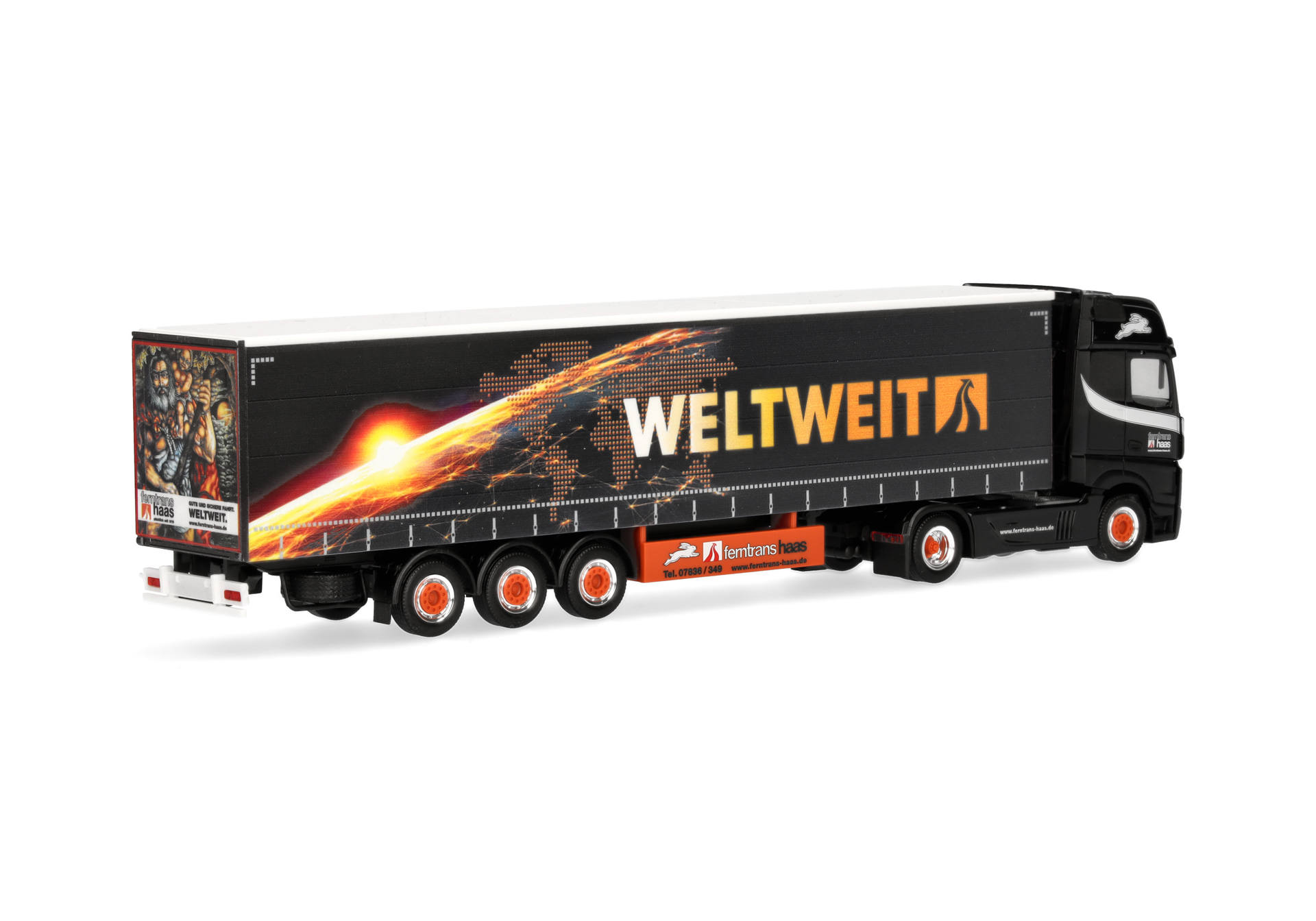 Anhänger-LKW, Lastwagen, Fahrzeug, Werbung, Rad