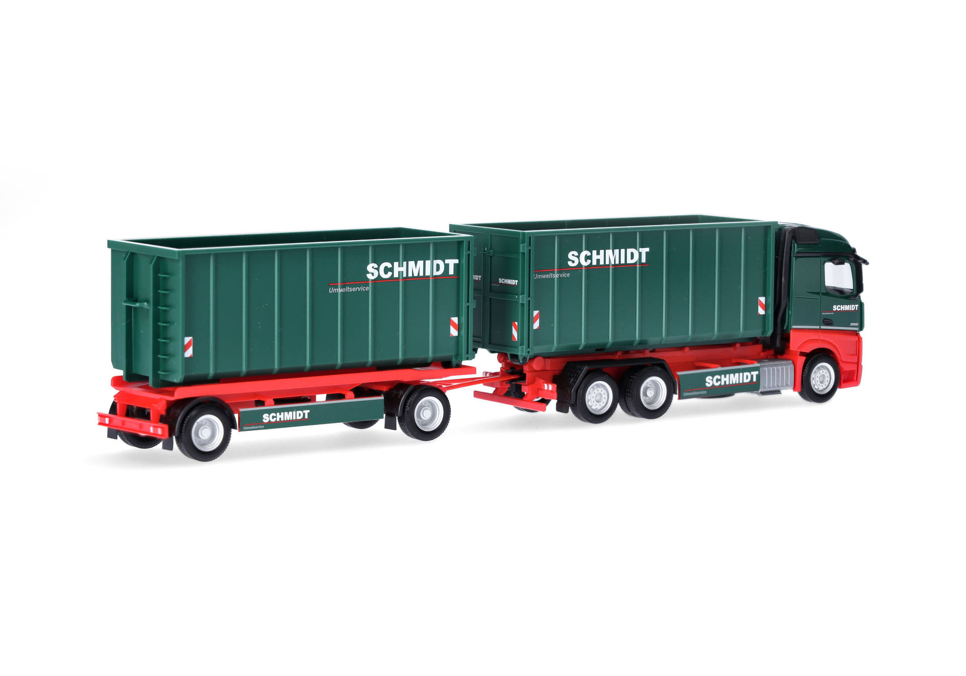 Mercedes-Benz Actros 18 Streamspace roll-off bucket trailer truck "Schmidt Umweltservice"