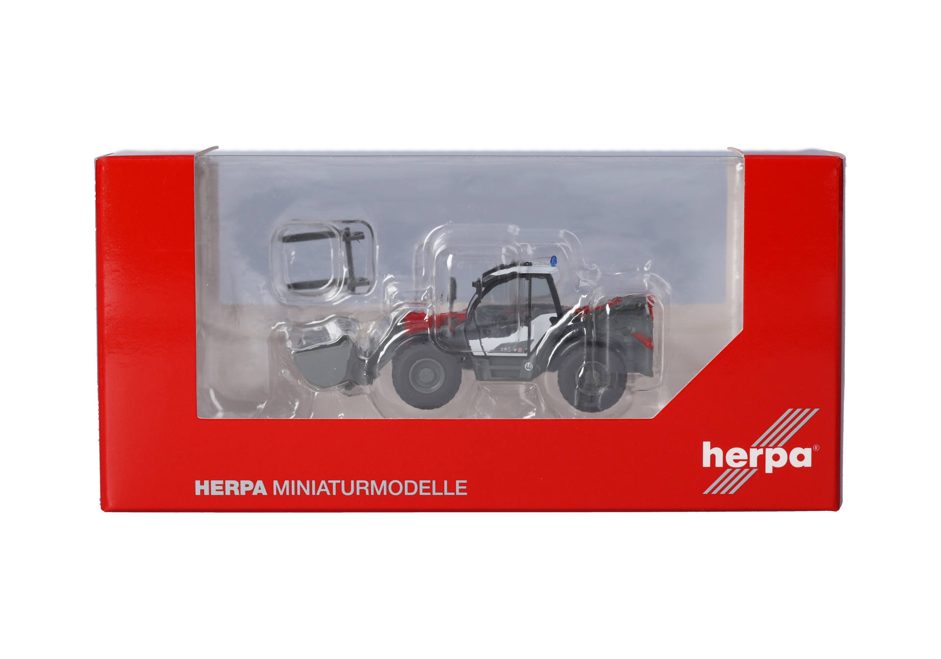 tractor, model, diecast, red packaging, Herpa Miniaturmodelle
