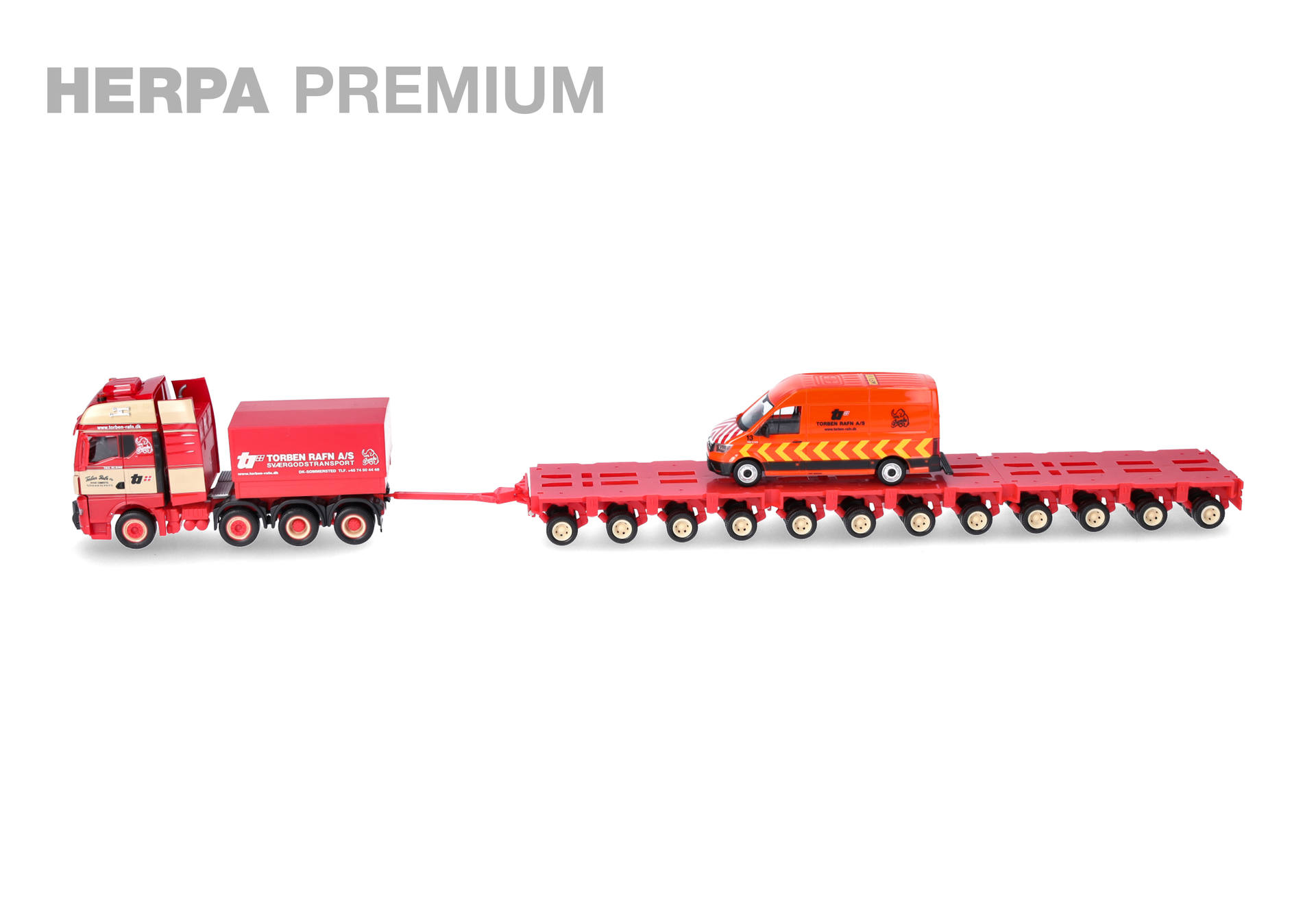  Spielzeugtruck, Anhänger,  roter LKW, Flachbett, Miniatur,  Spielzeugtruck, Anhänger, rot, Flachbett, Miniatur