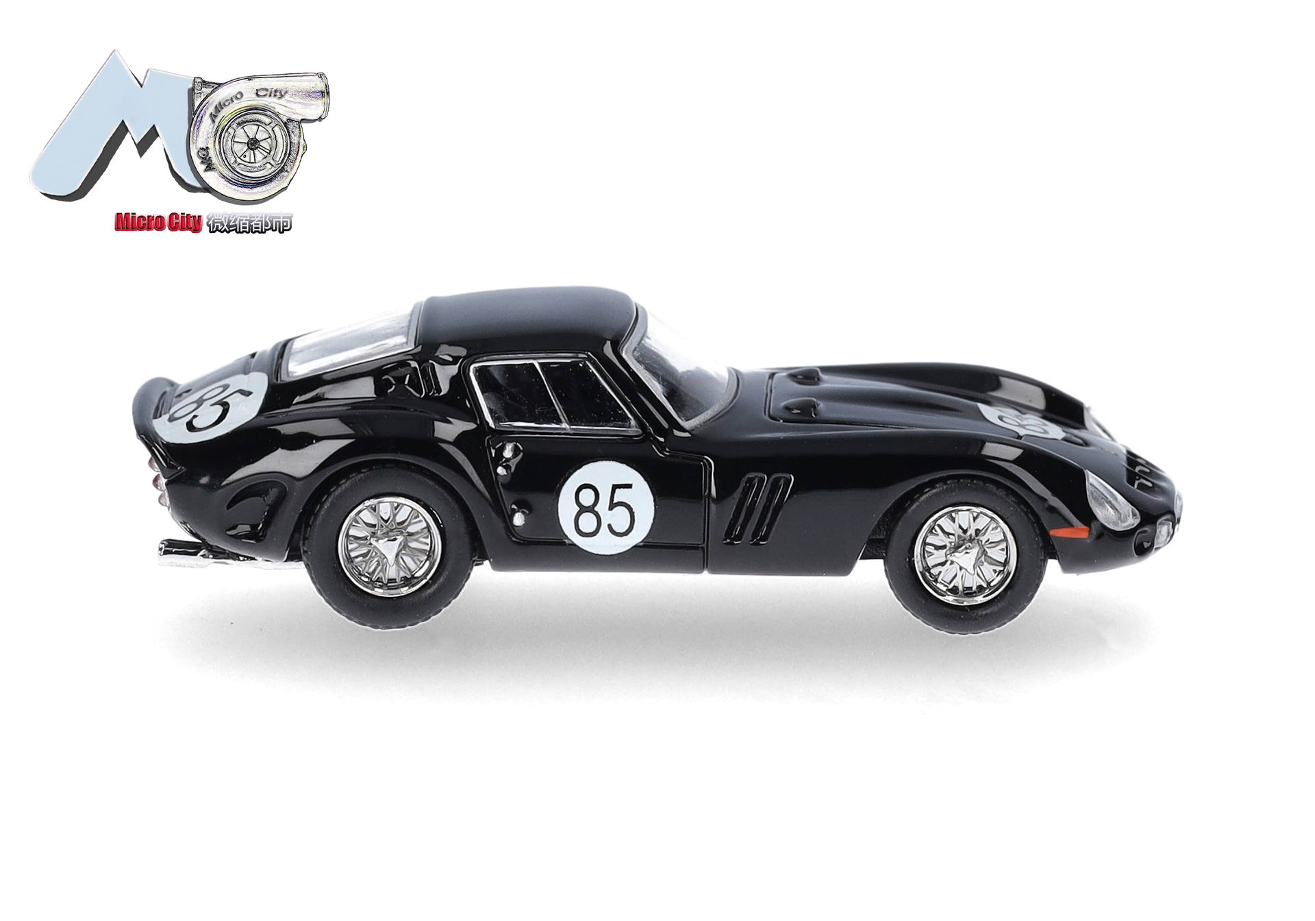 Spielzeugauto, Made of die-cast, schwarz, Rennfahrzeug, Nummer 85