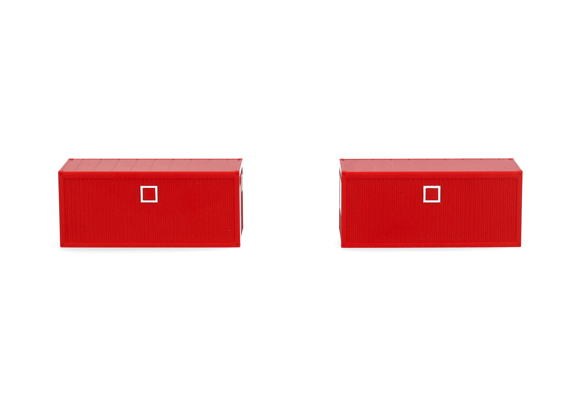 2x 20ft building site container, red