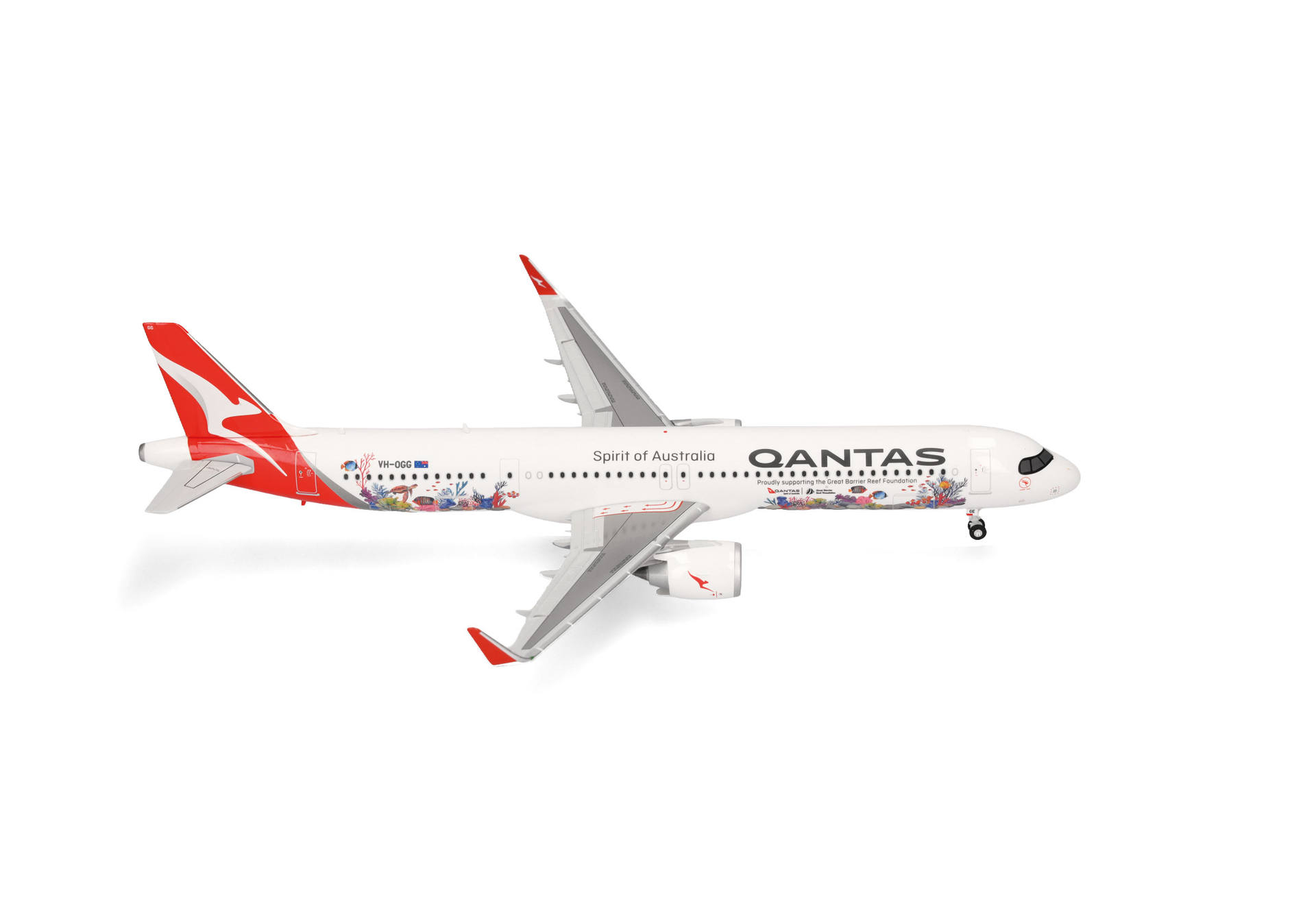 airplane, airliner, Qantas, white, red-tail