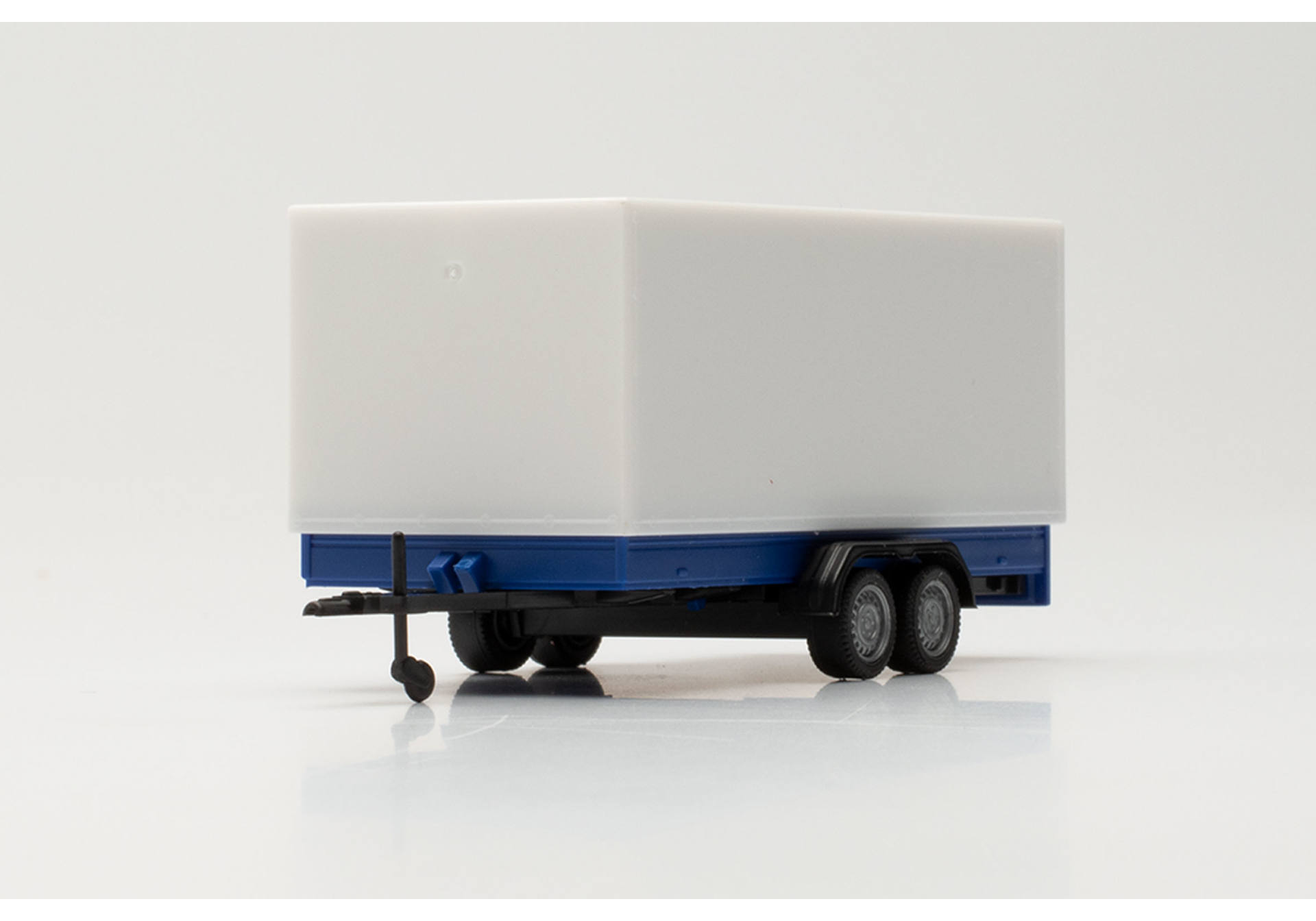 Passenger car tandem canvas trailer, blue/white