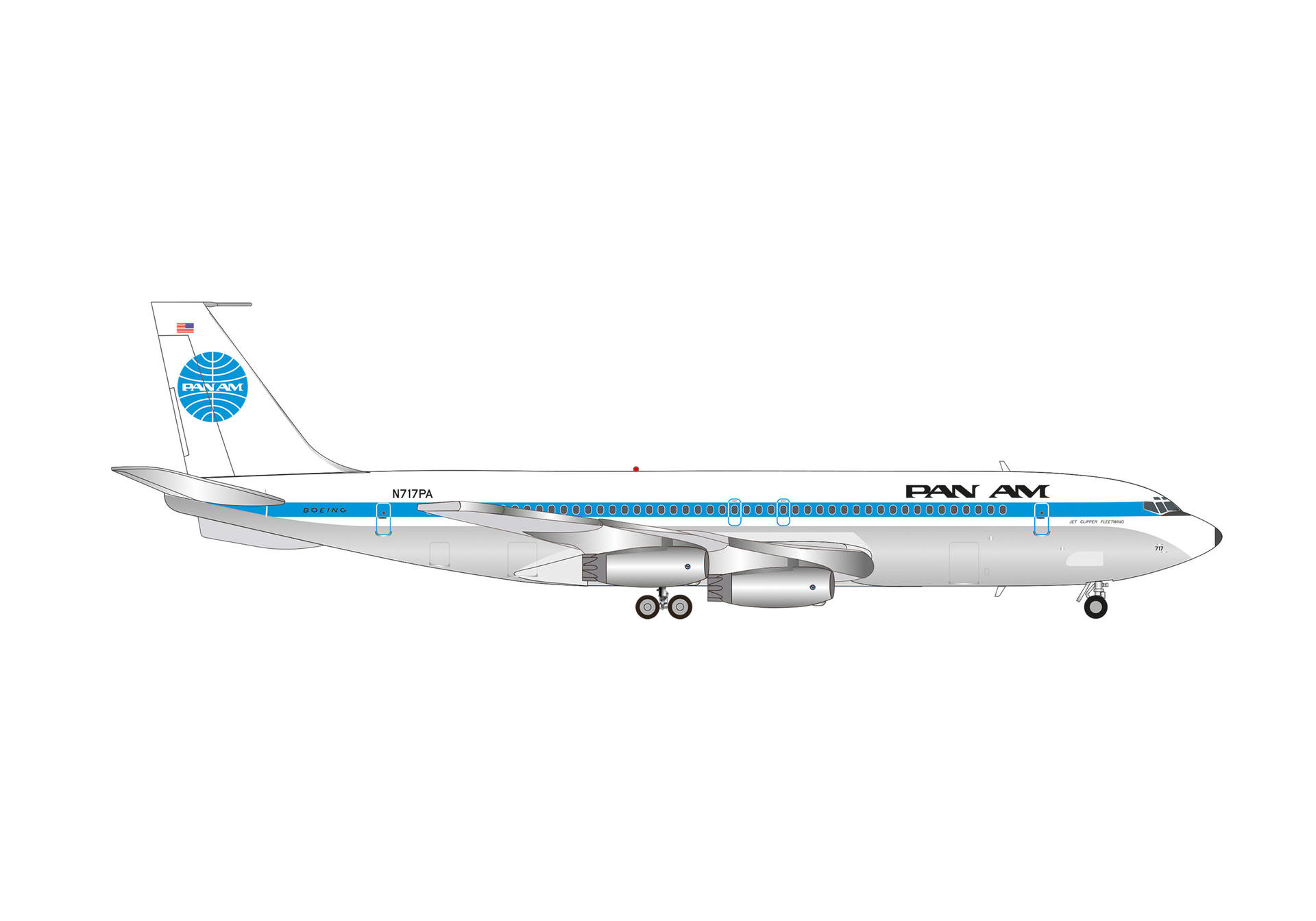 Pan Am Boeing 707-320 - N717PA "Jet  Clipper Fleetwing"