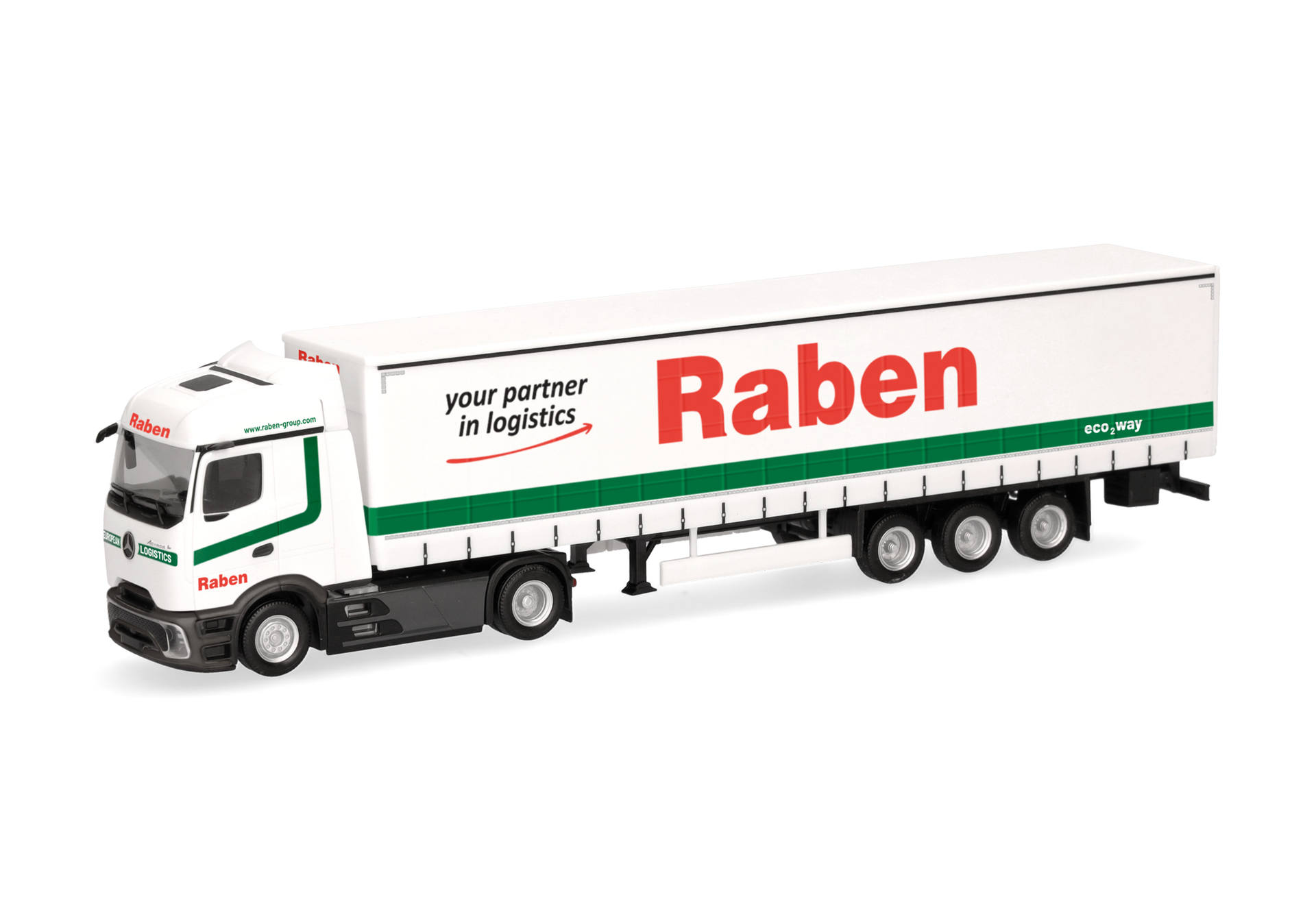 Mercedes-Benz Actros L ProCabin Streamspace Gardinenplanen-Sattelzug "Raben Logistics"