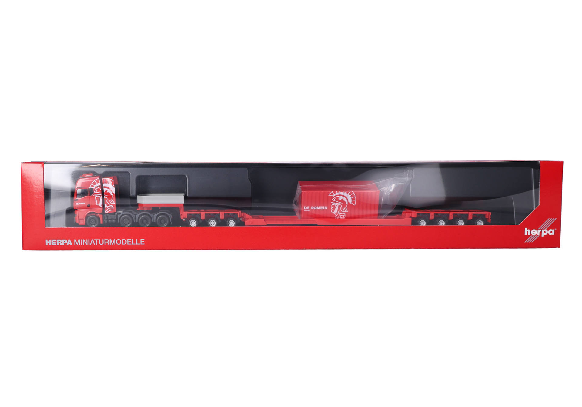 truck, model, red, semi-trailer, packaging