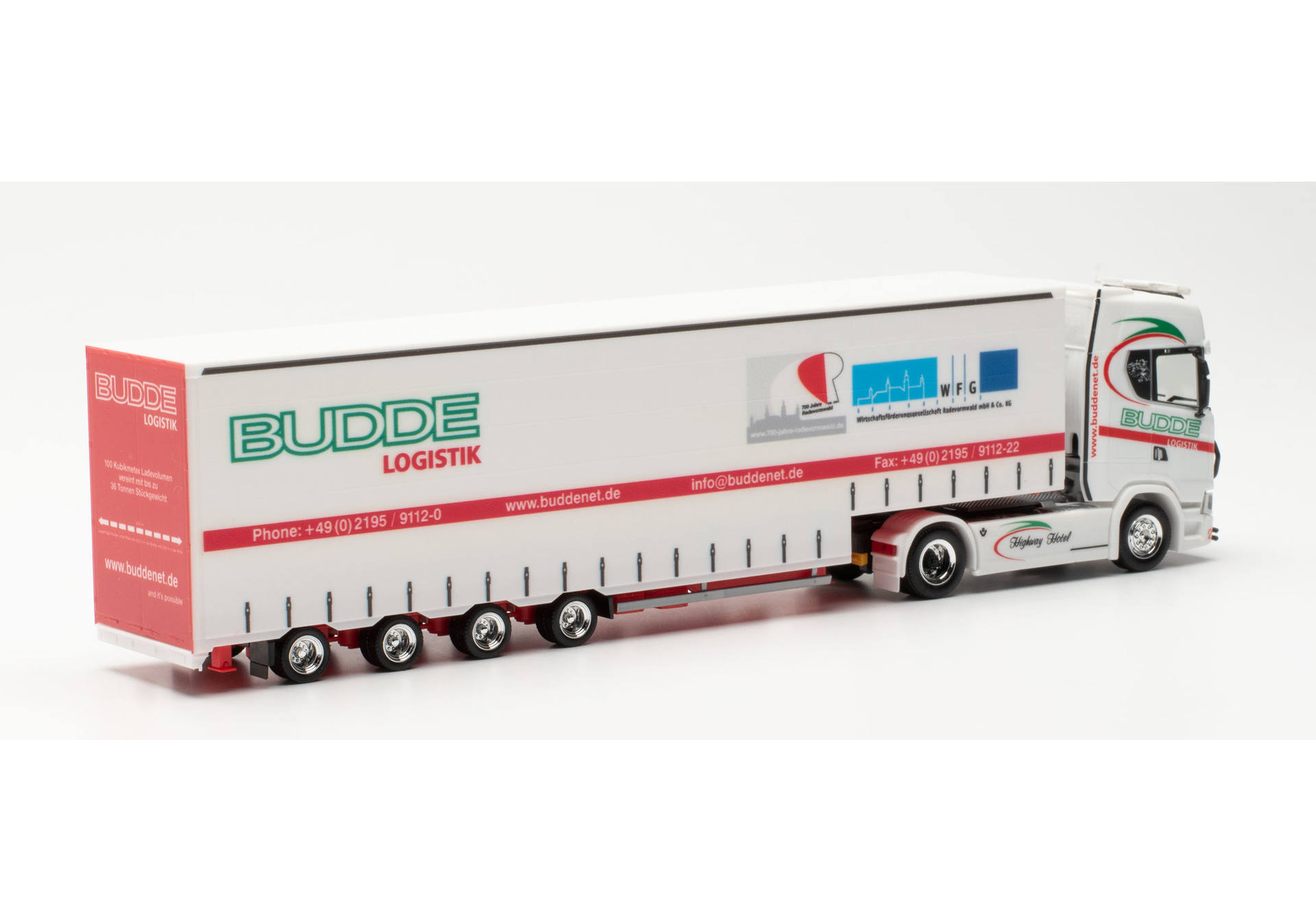 Scania CS 20 high roof Meusburger semitrailer “BLS Budde Logistik Spedition”