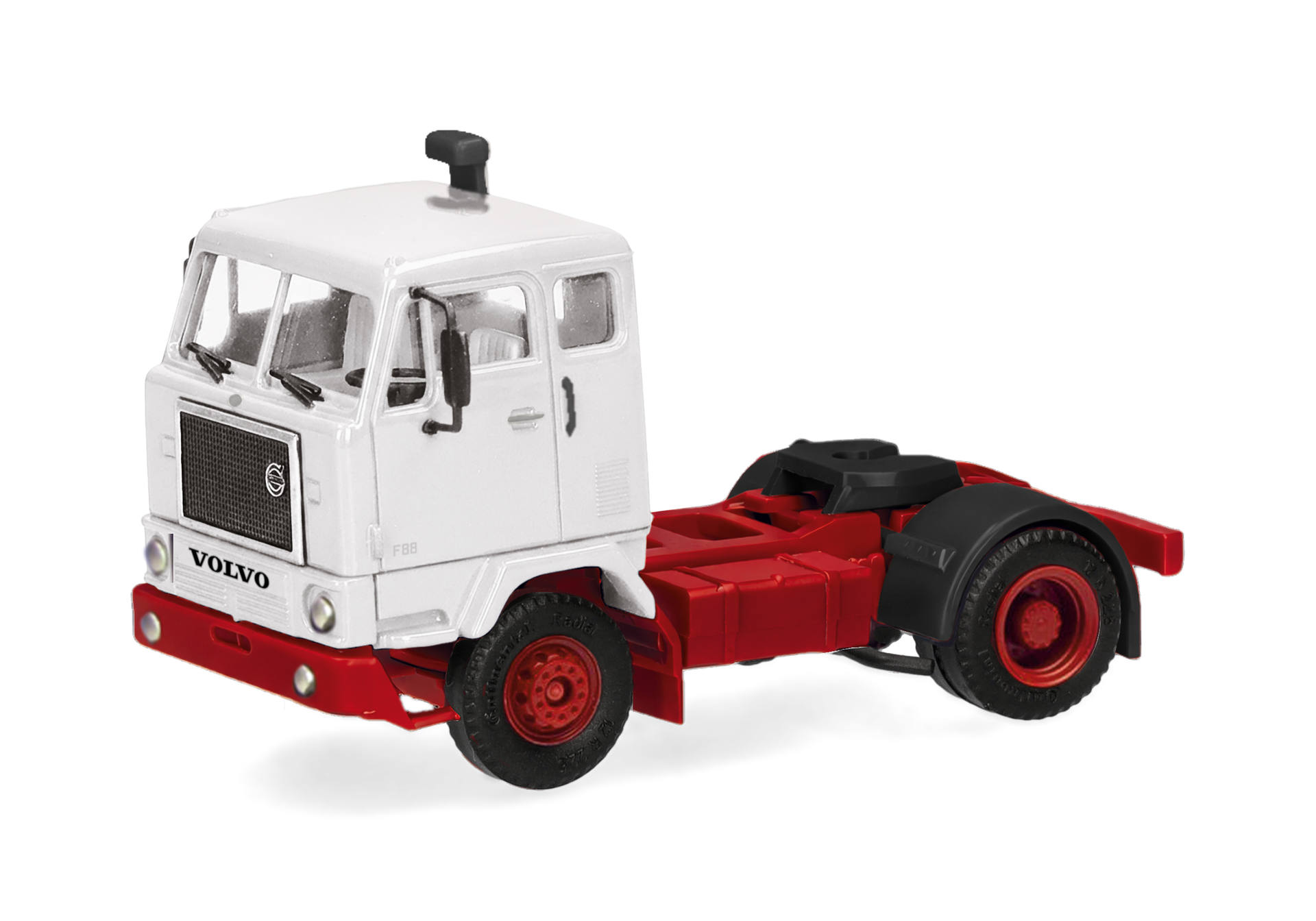 truck, model, tractor, semi-truck, red chassis