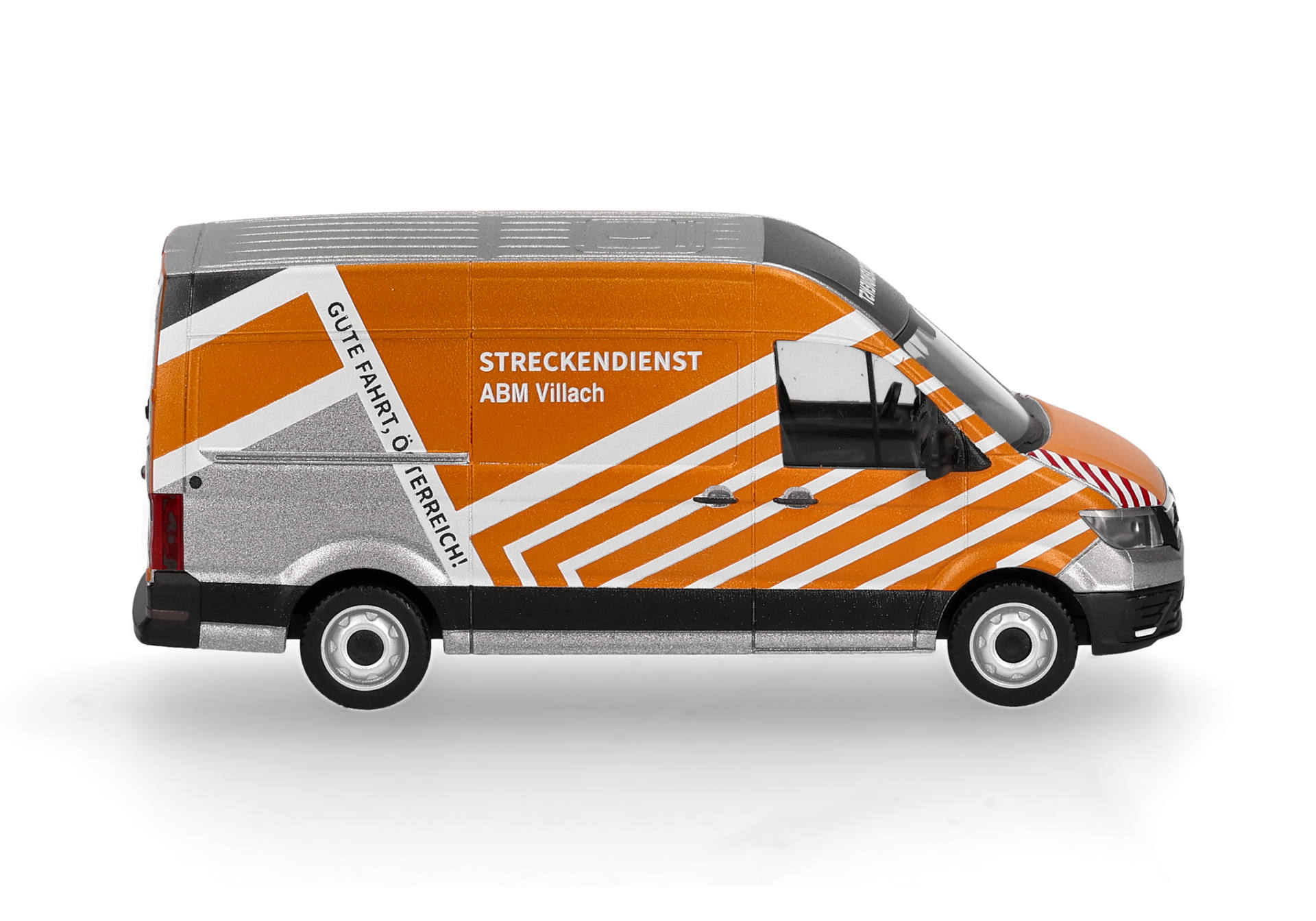 van, emergency, orange, diagonal-stripe, text-van