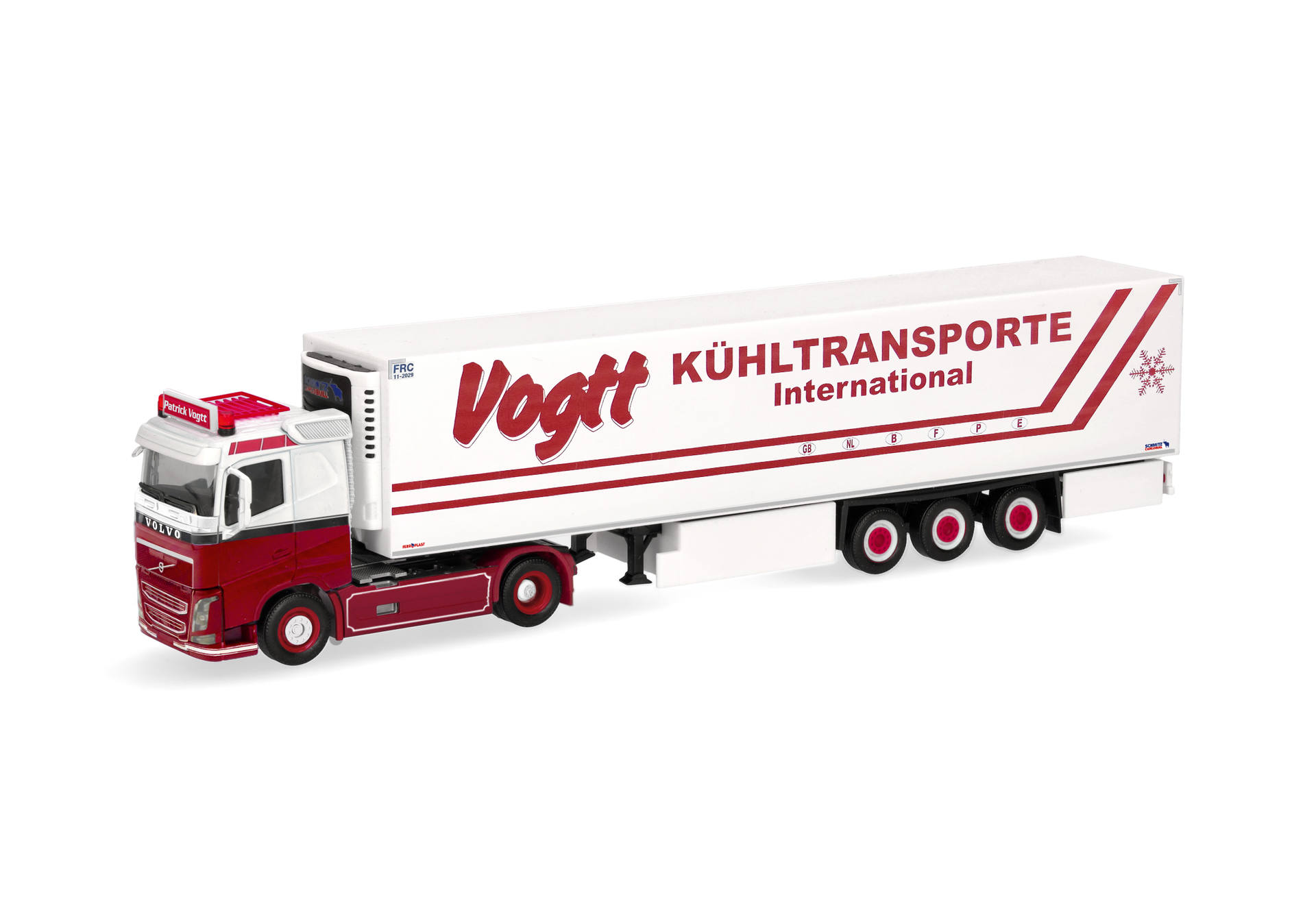 truck, trailer, semi, white trailer, red truck
