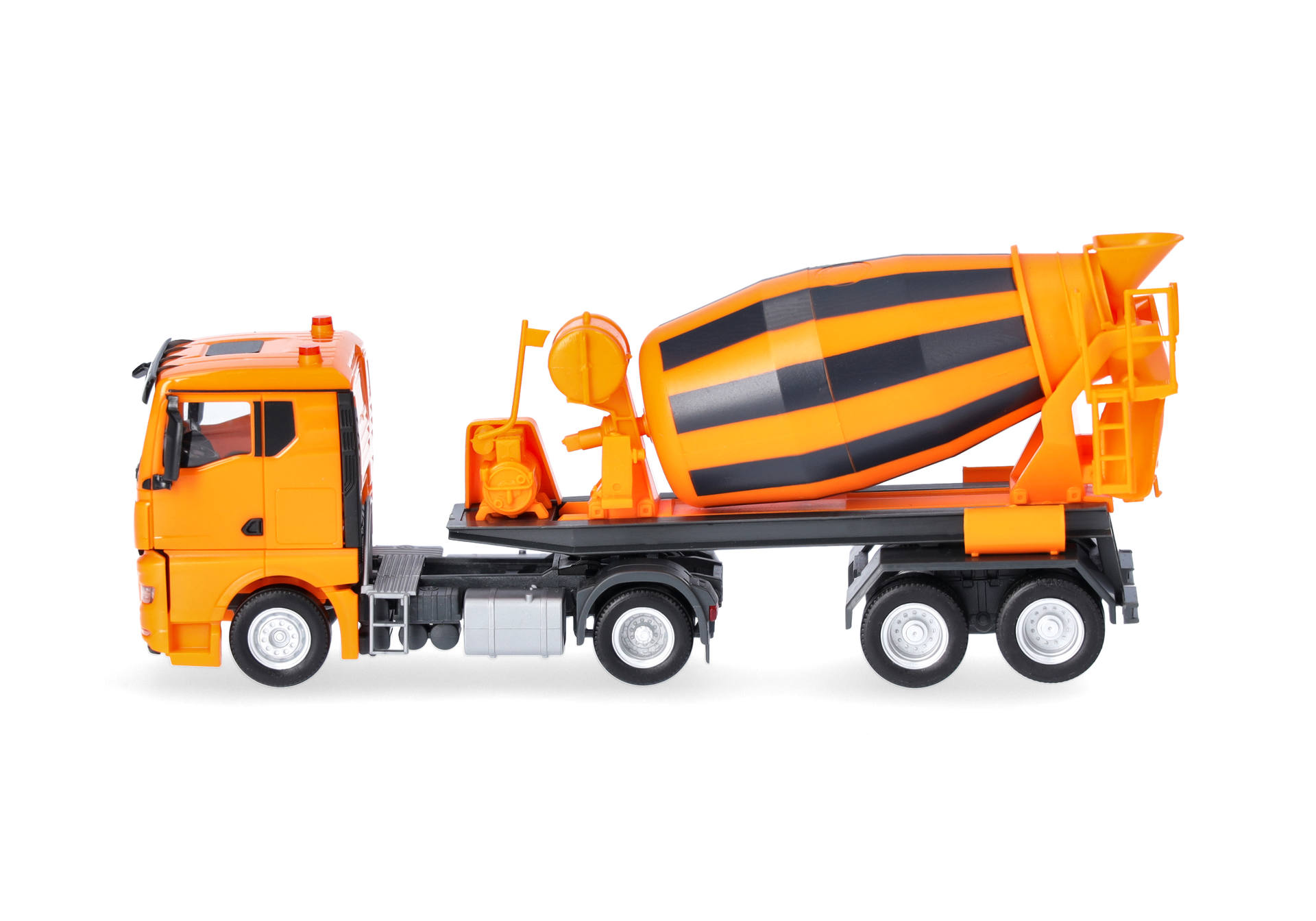 concrete mixer, truck, orange, cement mixer, construction vehicle