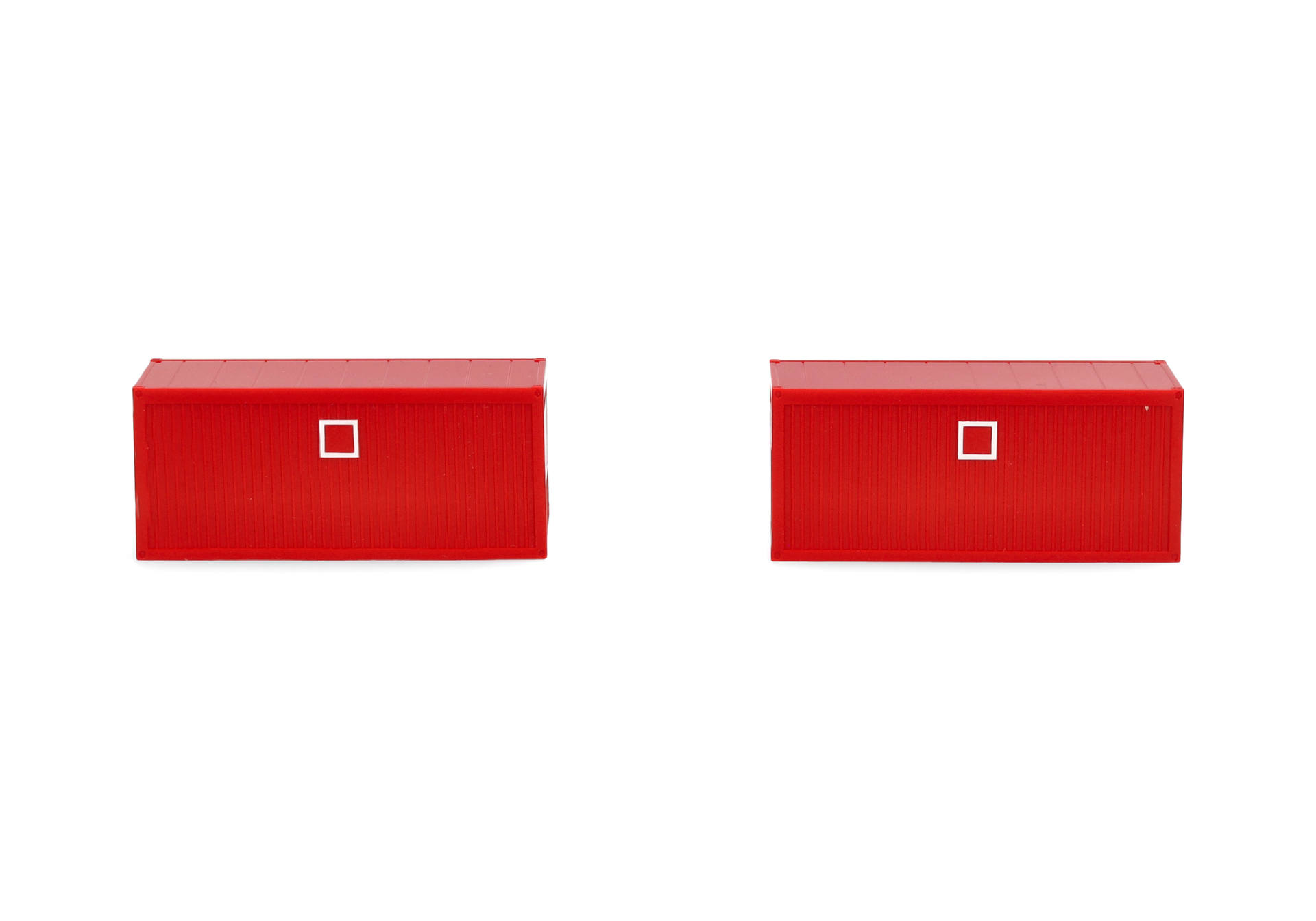 2x 20ft building site container, red