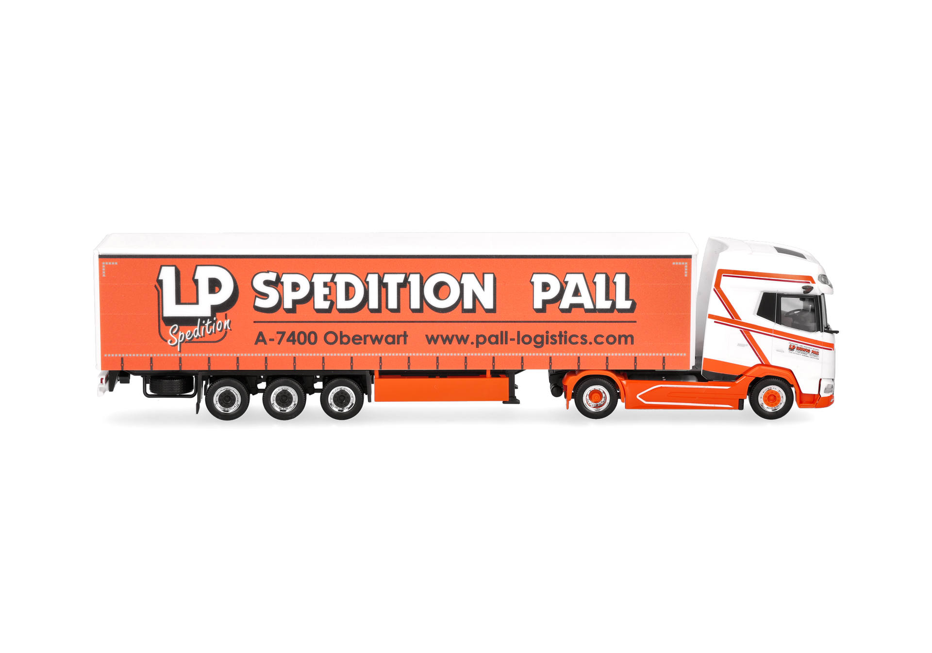 truck, lorry, trailer, orange, graphics