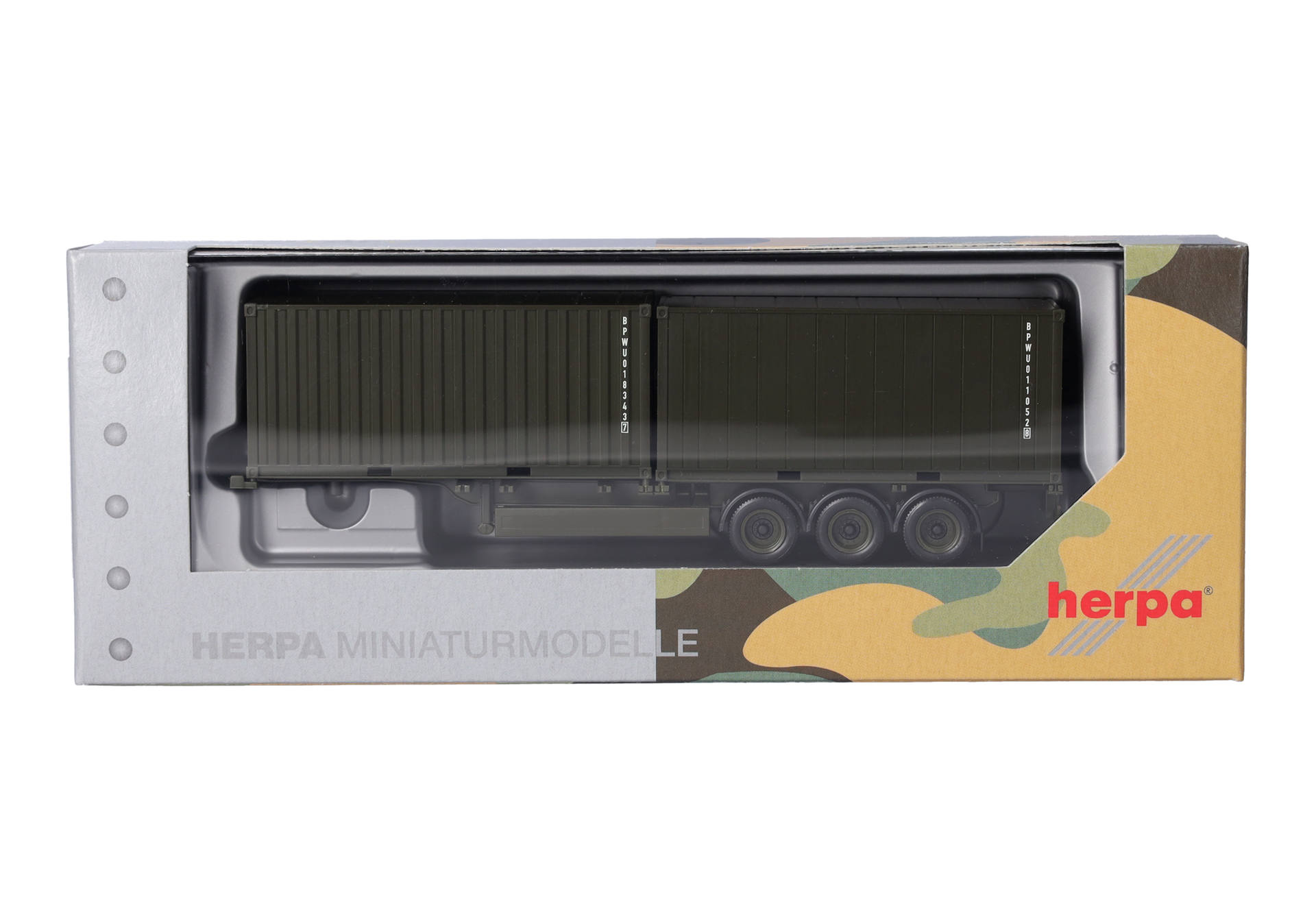 Container trailer 3axles mit 2 x 20ft. container "German armed forces/Bundeswehr"