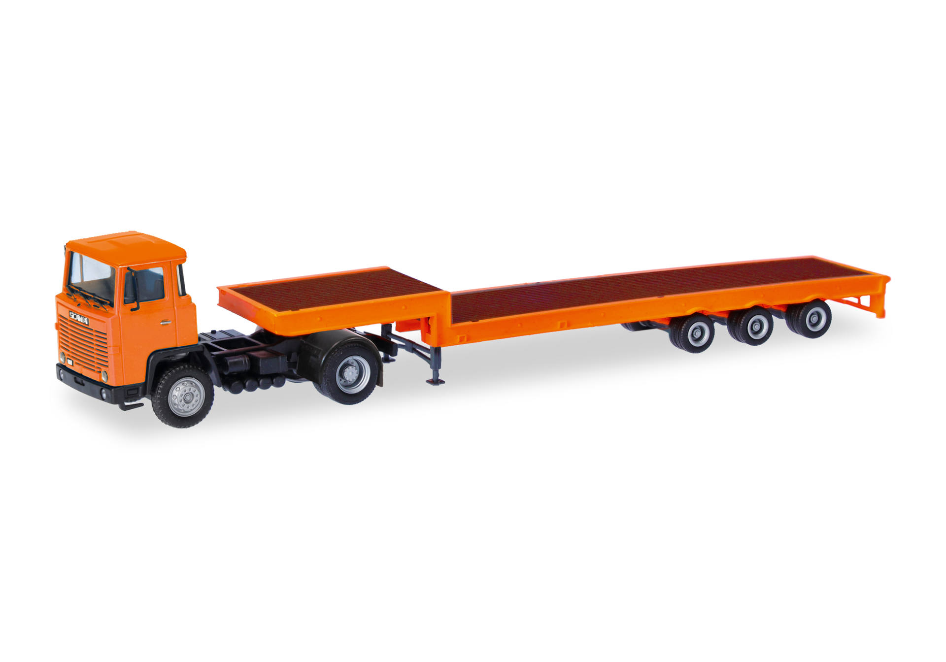 Herpa Basic: Scania 141 lowboy semitrailer, orange