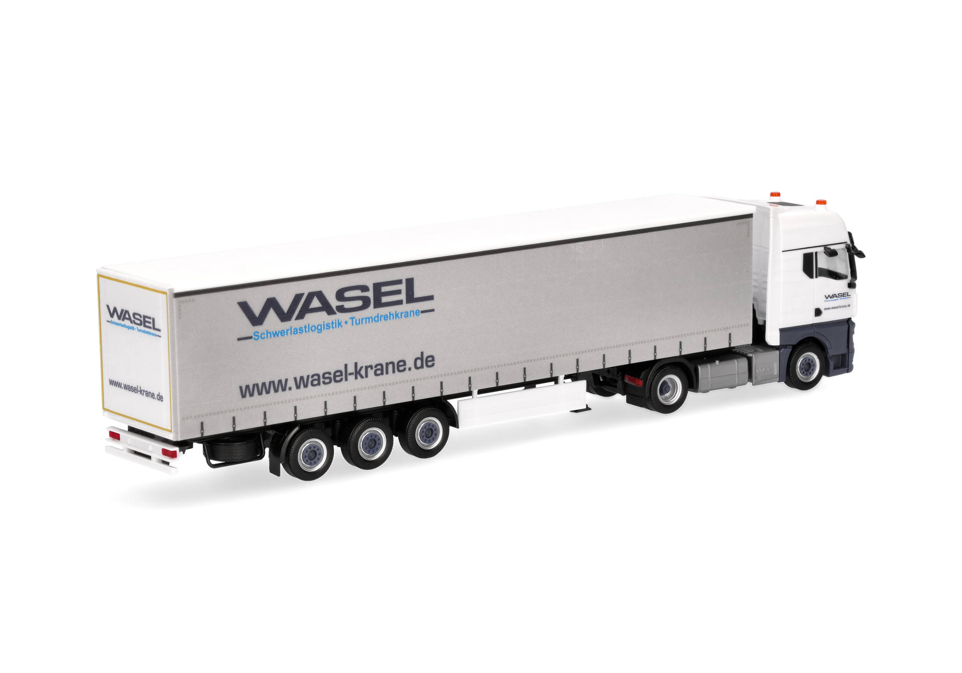 truck, trailer, semi-trailer, grey trailer, white cab