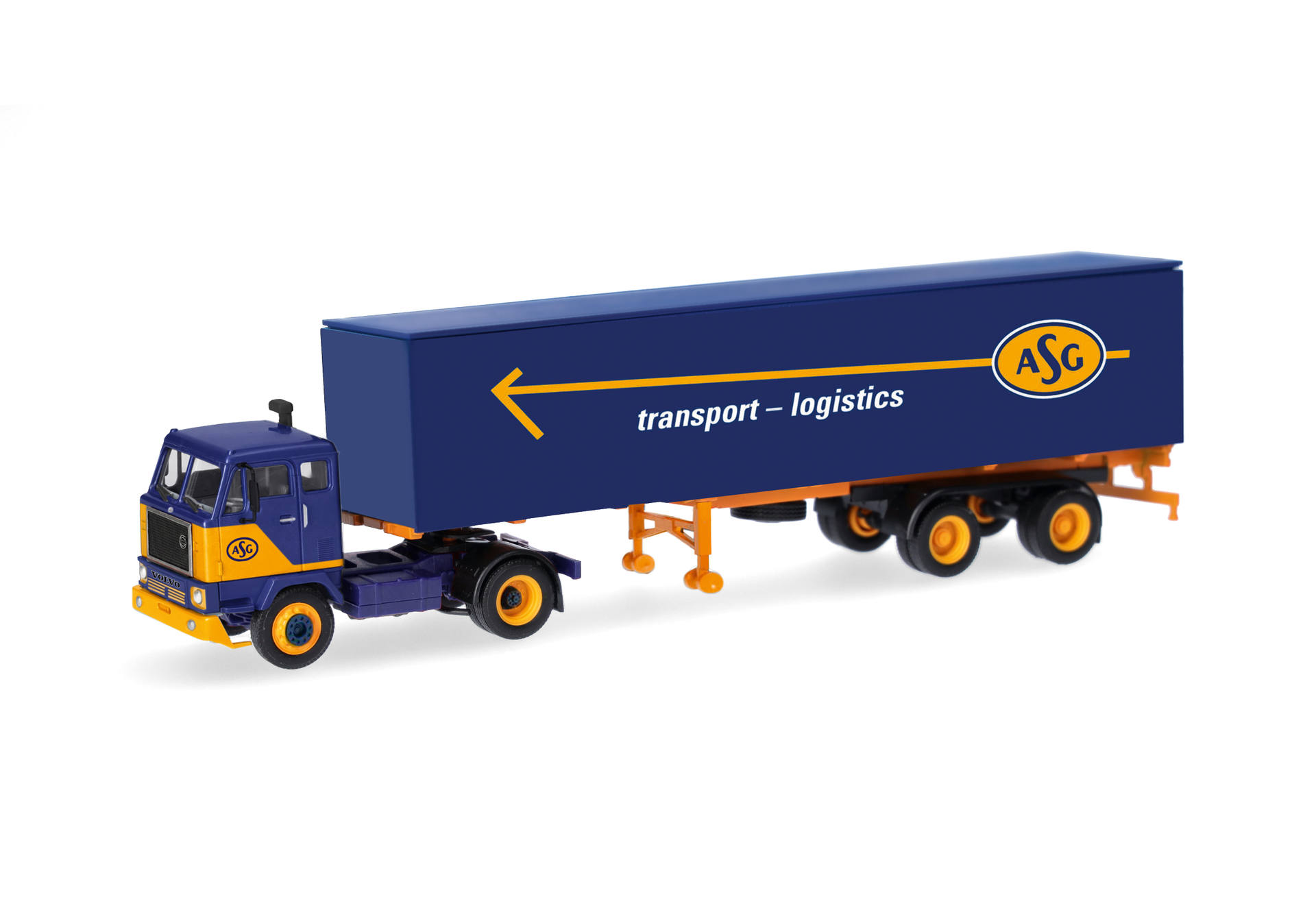 Volvo F88 box semitrailer "ASG", Sweden