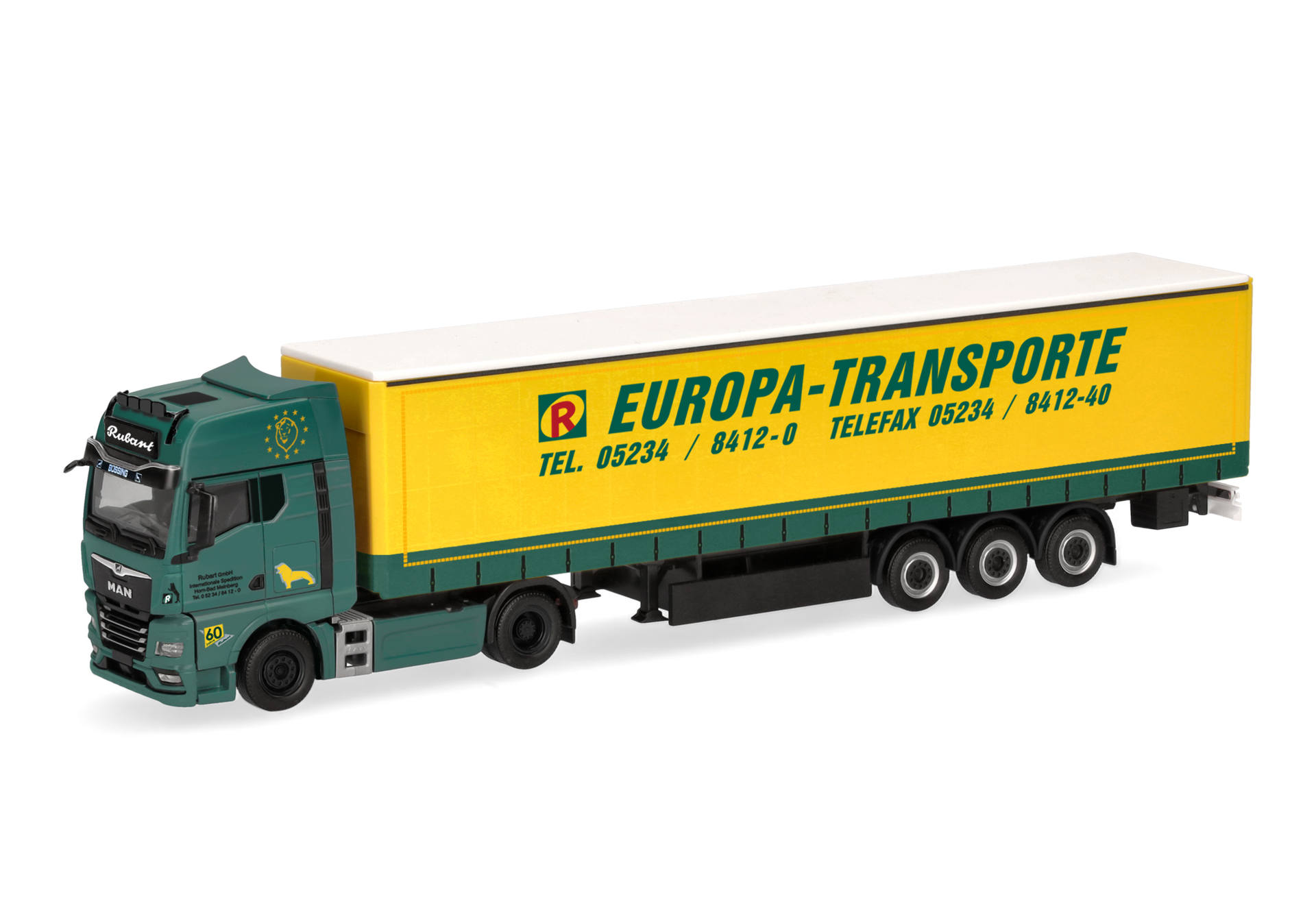 MAN TGX GX Gardinenplanen-Sattelzug "Rubart Europa-Transporte"