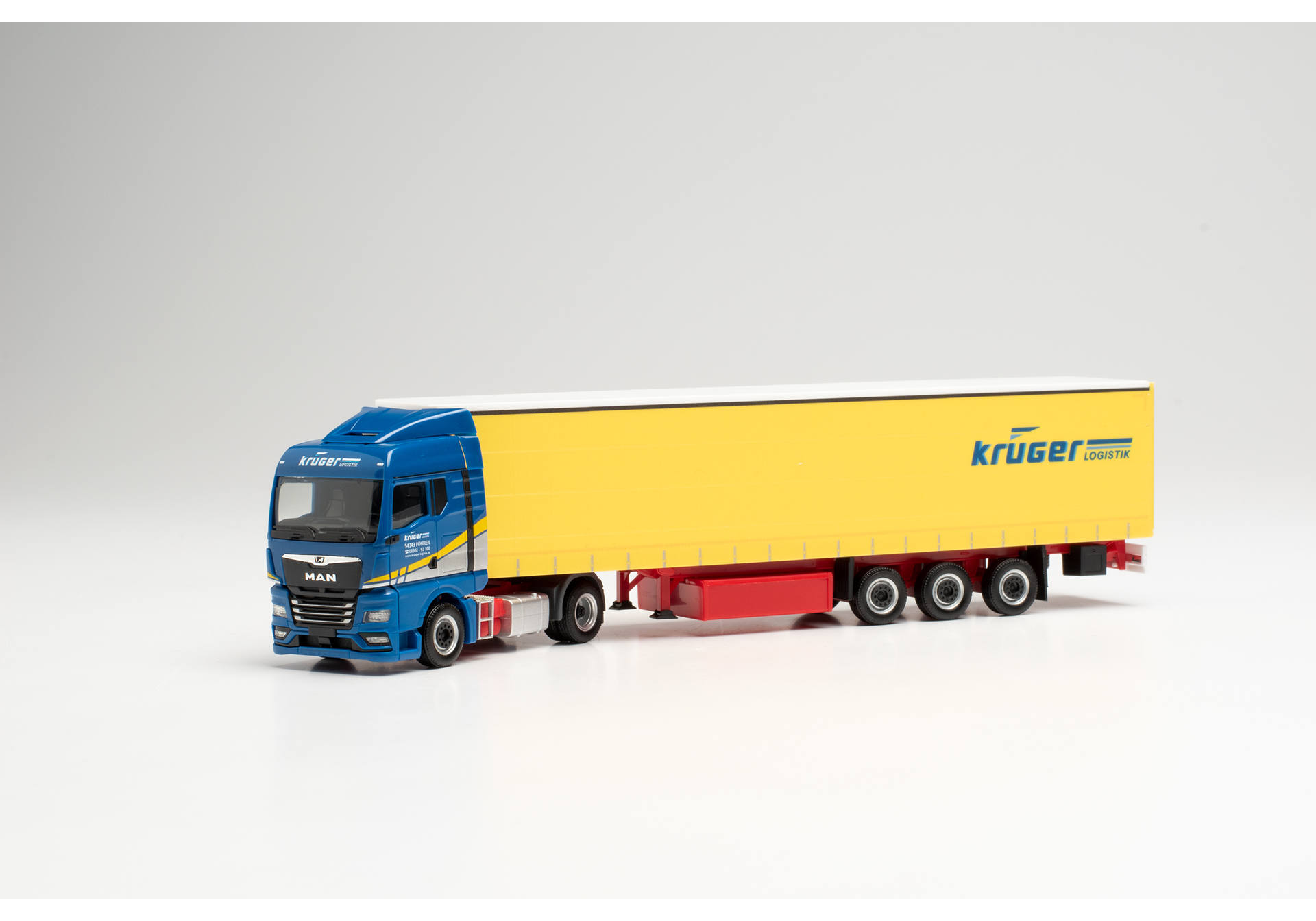 MAN TGX GM curtain canvas semitrailer truck "Krüger Logistik"