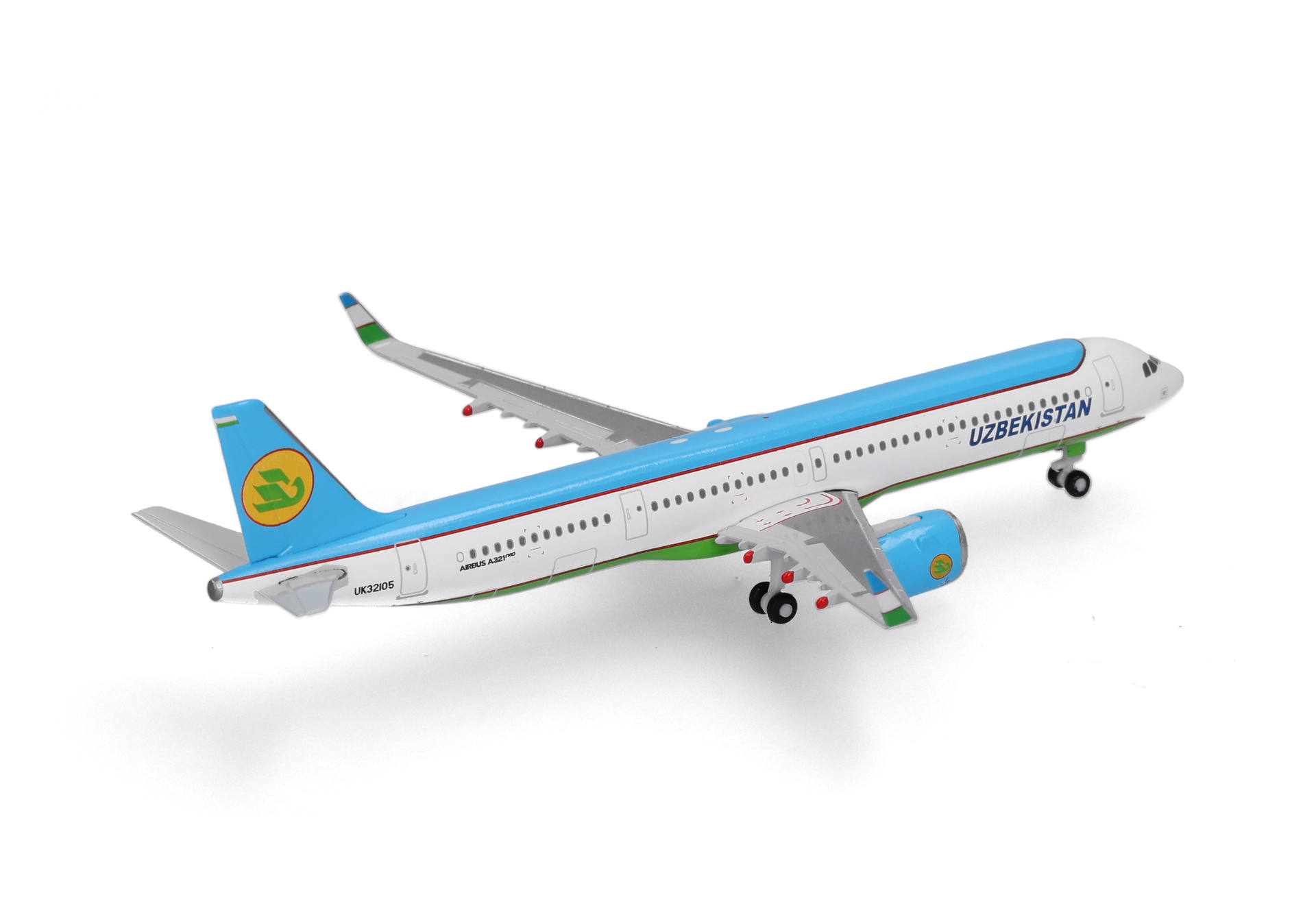 airplane, model, diecast, Uzbekistan, blue