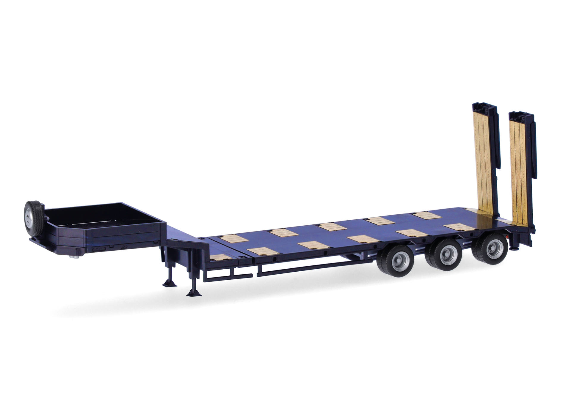 Goldhofer Semitieflader mit Rampen, 3achs, ultramarinblau