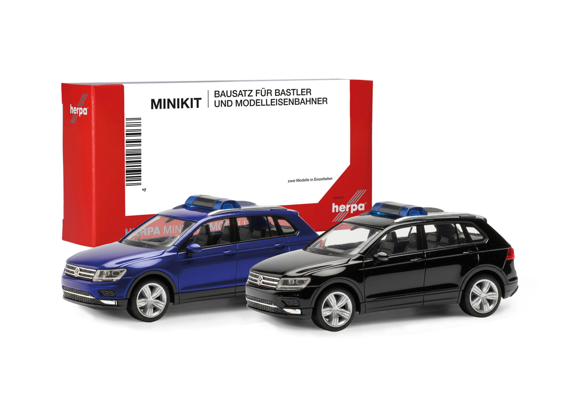 Herpa MiniKit: Volkswagen (VW) Tiguan, ultramarinblau und schwarz (2 Stück)