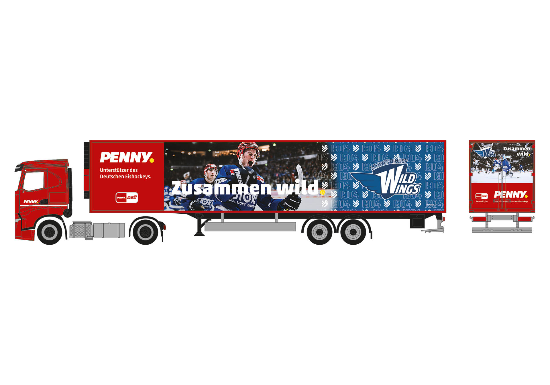 Iveco S-Way Kühlkoffer-Sattelzug "PENNY DEL / Schwenninger Wild Wings"