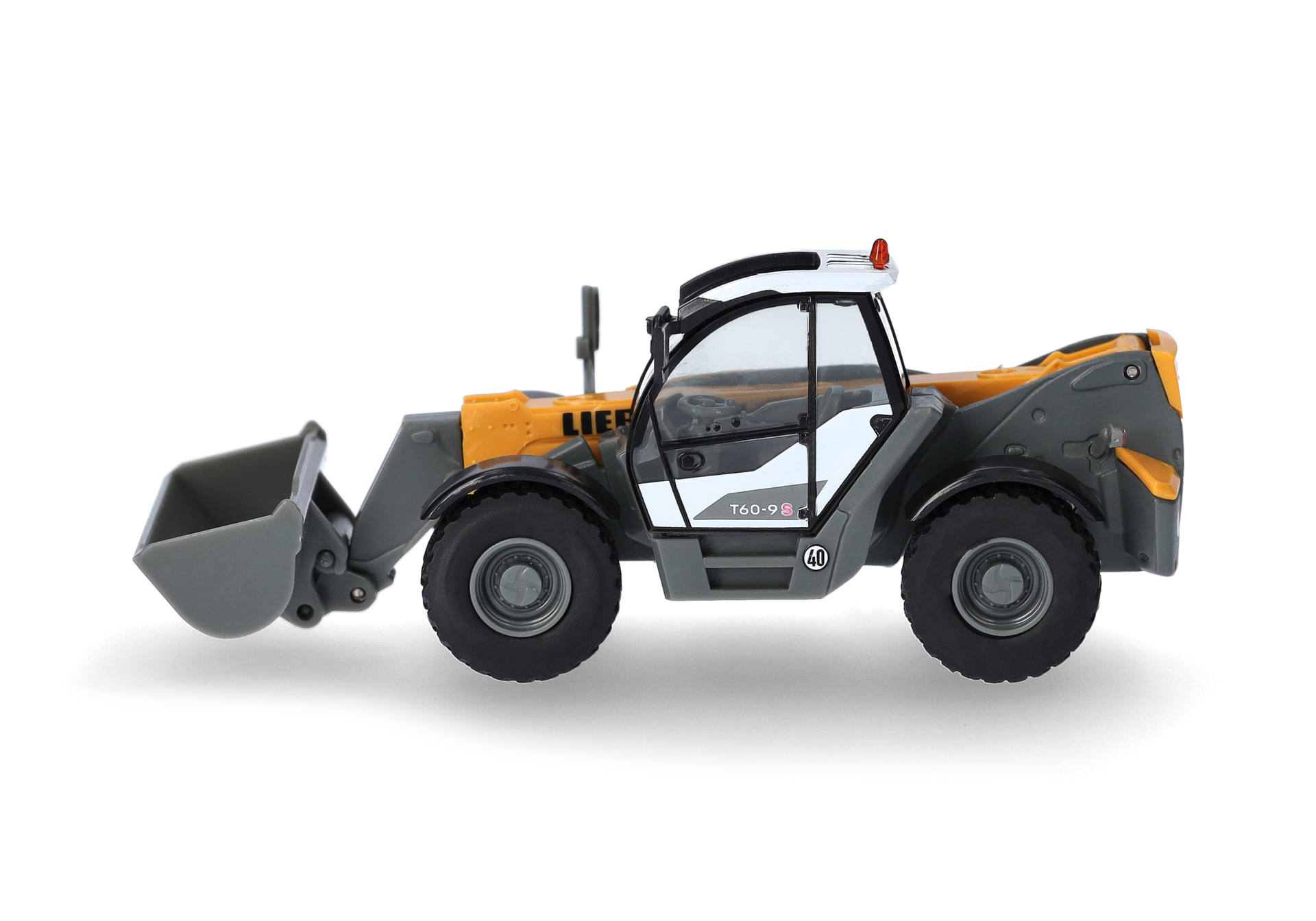 construction vehicle, skid steer, loader, front bucket, diesel gray