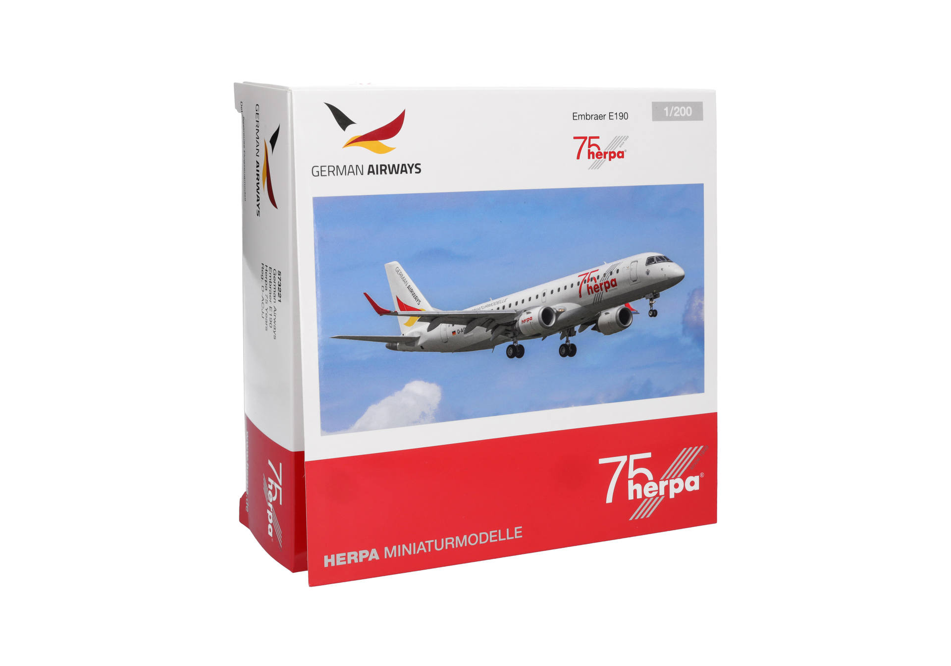 German Airways Embraer E190 “Herpa 75 Years” – D-ACJJ