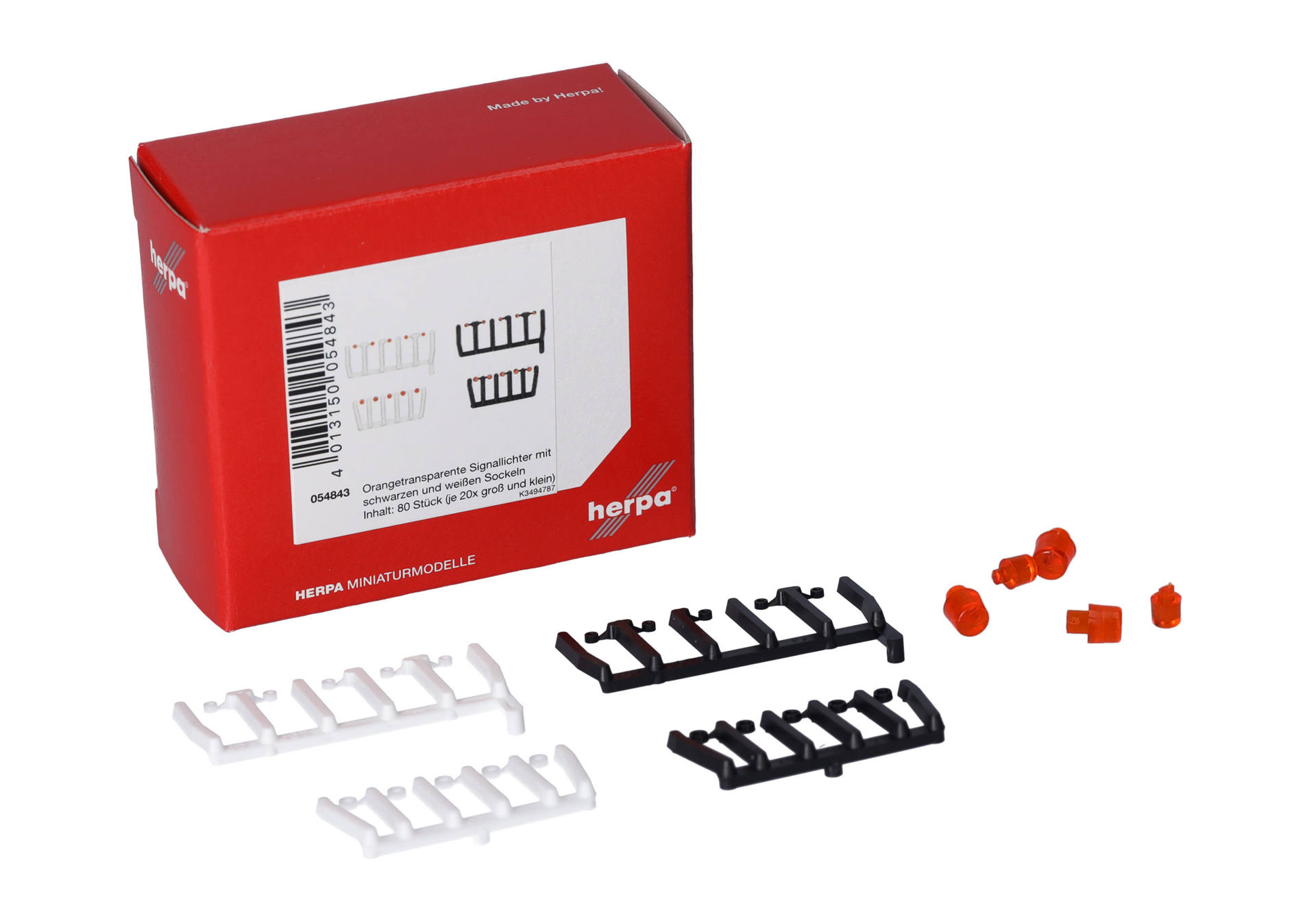 Accessories: 80 signal lights orange transparent with black and white basements, each 20x big /small