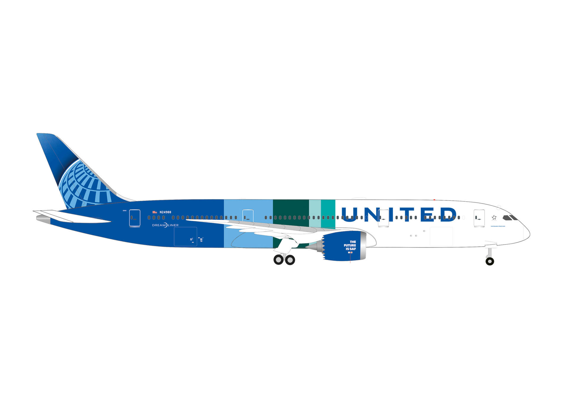 United Airlines Boeing 787-9 Dreamliner "The Future is SAF" - N24988
