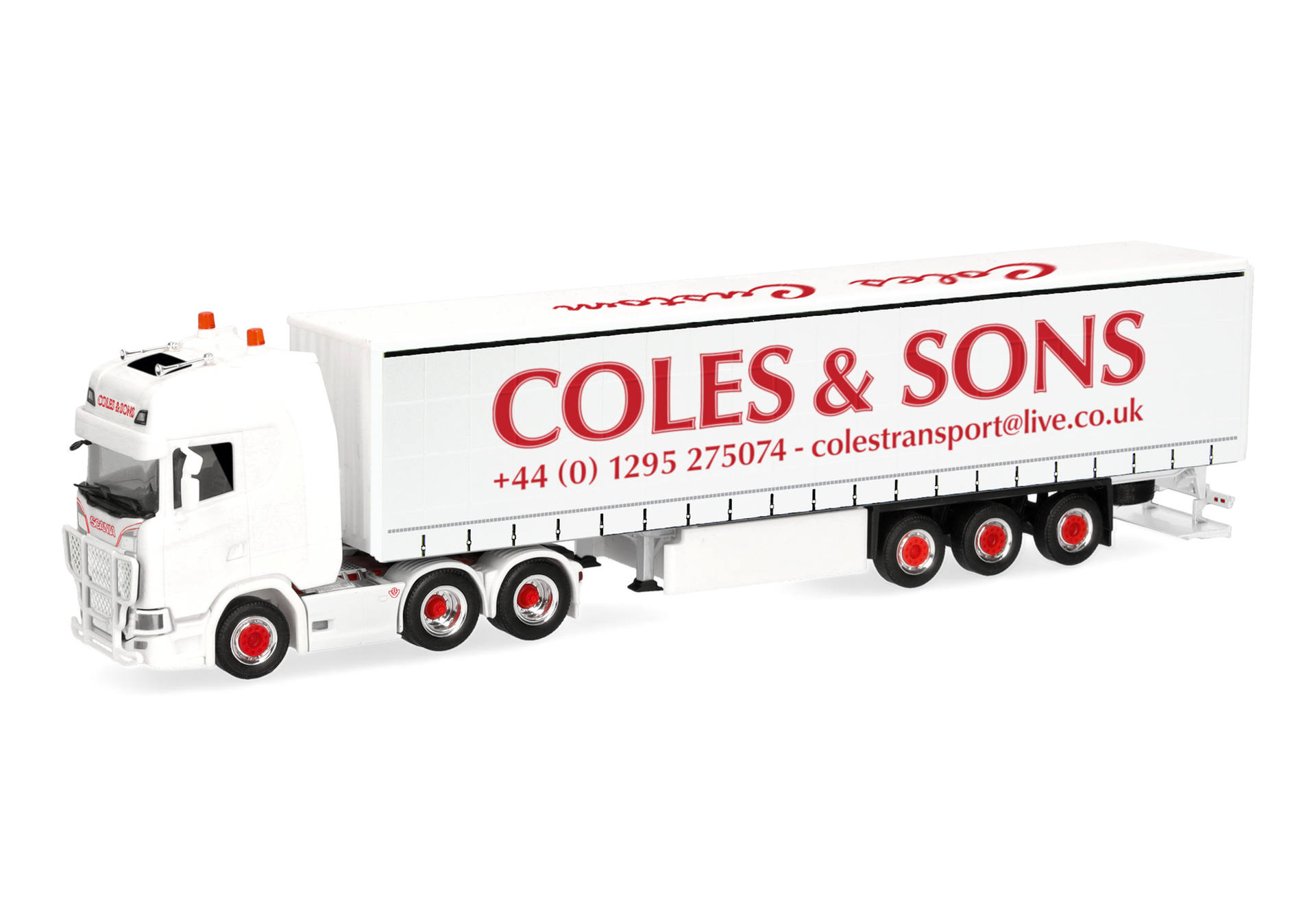 Scania CS 20 high roof curtain canvas semitrailer "Coles & Sons", Great Britain