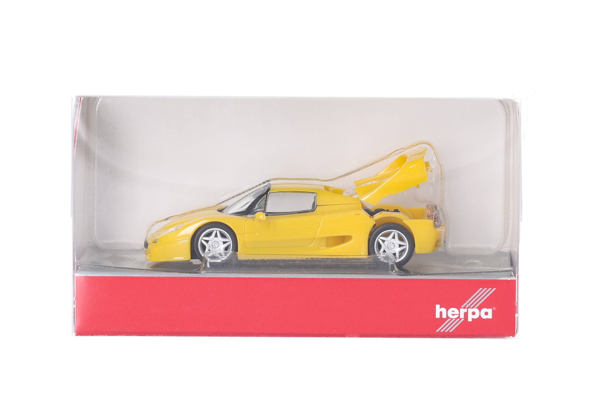 toy car, die-cast, yellow, sports car, packaging