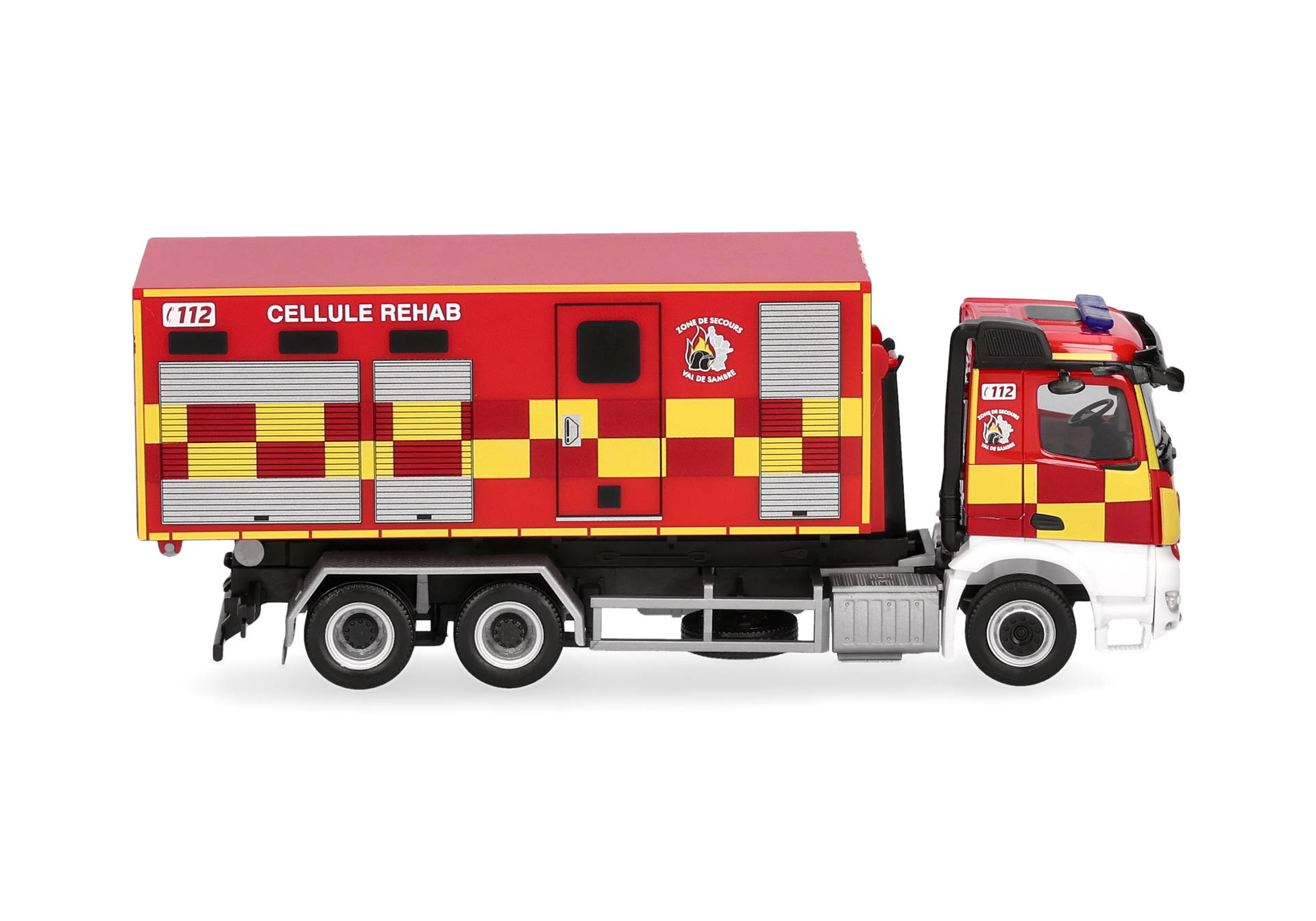 Mercedes-Benz Arocs M interchangeable truck 3axles "Pompiers Cellule Rehab" (Belgium)