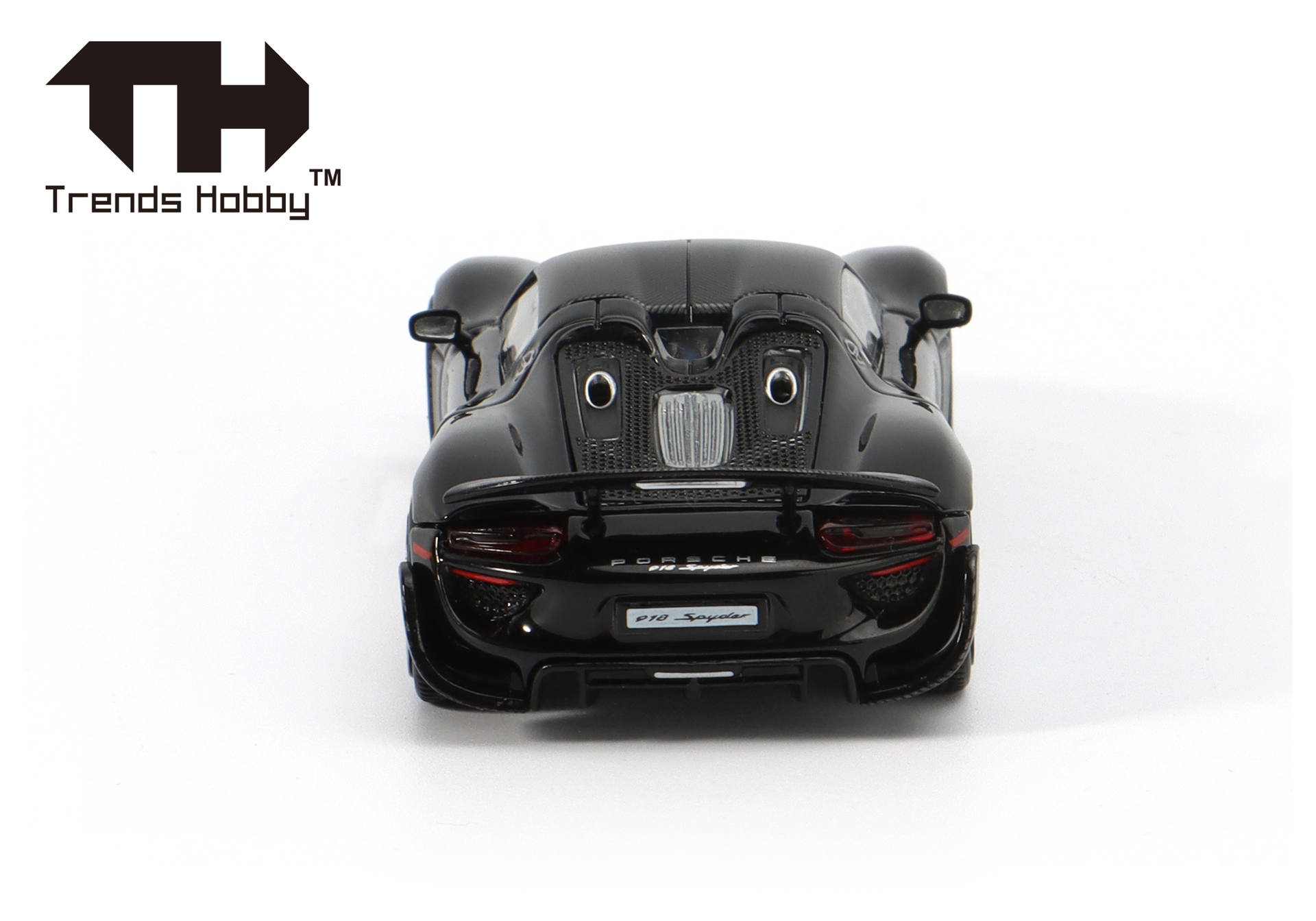 toy car, die-cast, black, Porsche, rear view