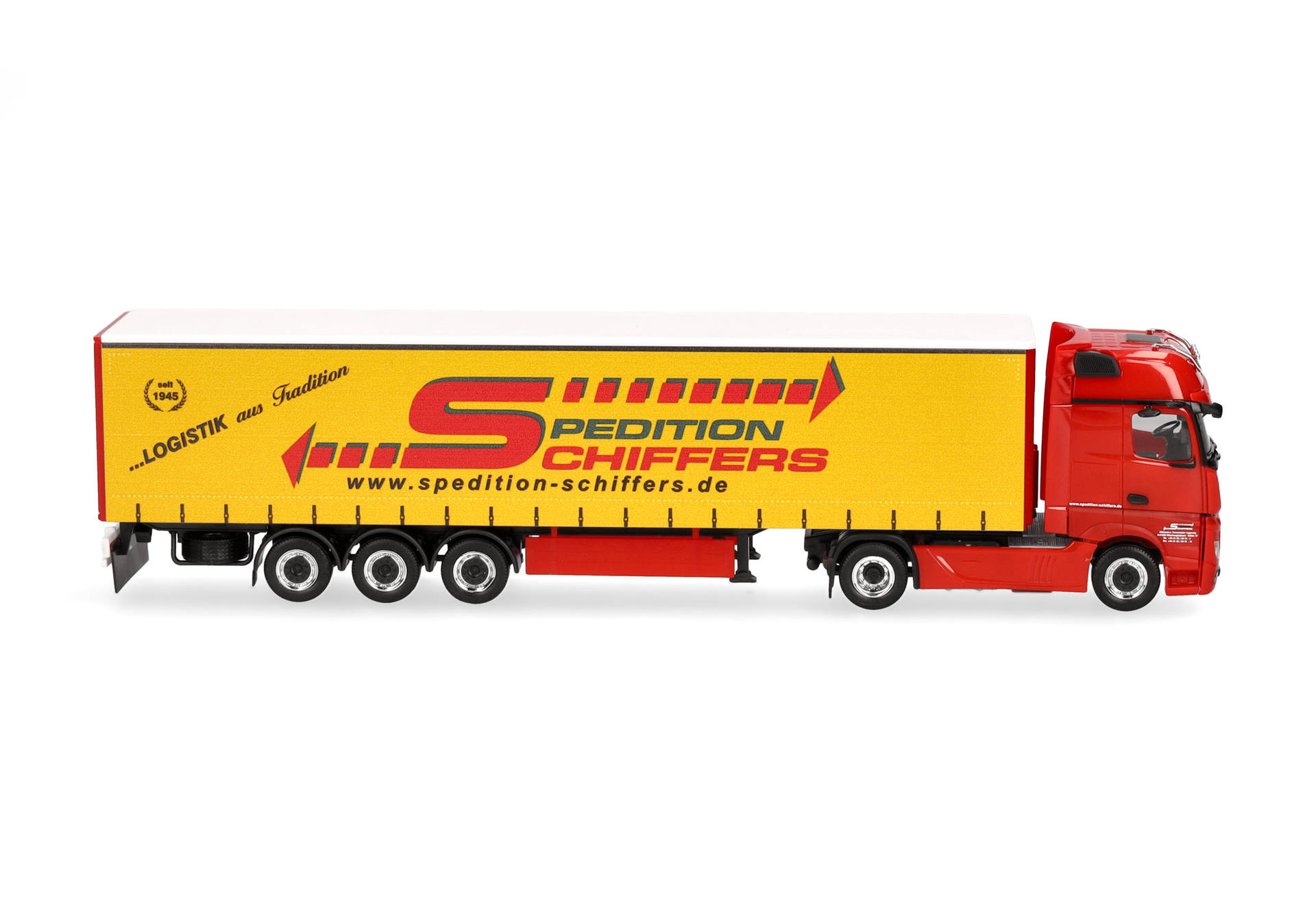 Mercedes-Benz Actros Gigaspace curtain canvas semitrailer truck "Spedition Schiffers"