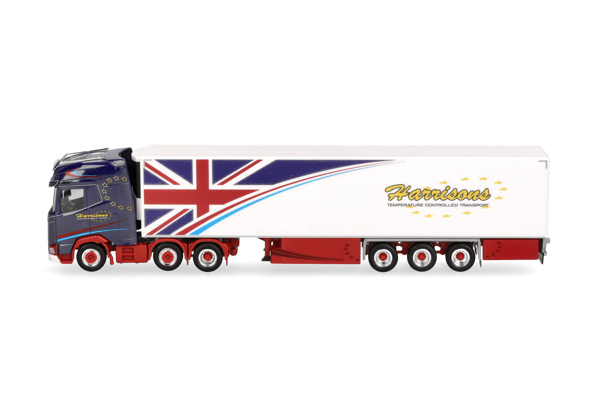 DAF XG+ refrigerated box semitrailer truck "Harrisons" (Great-Britain)