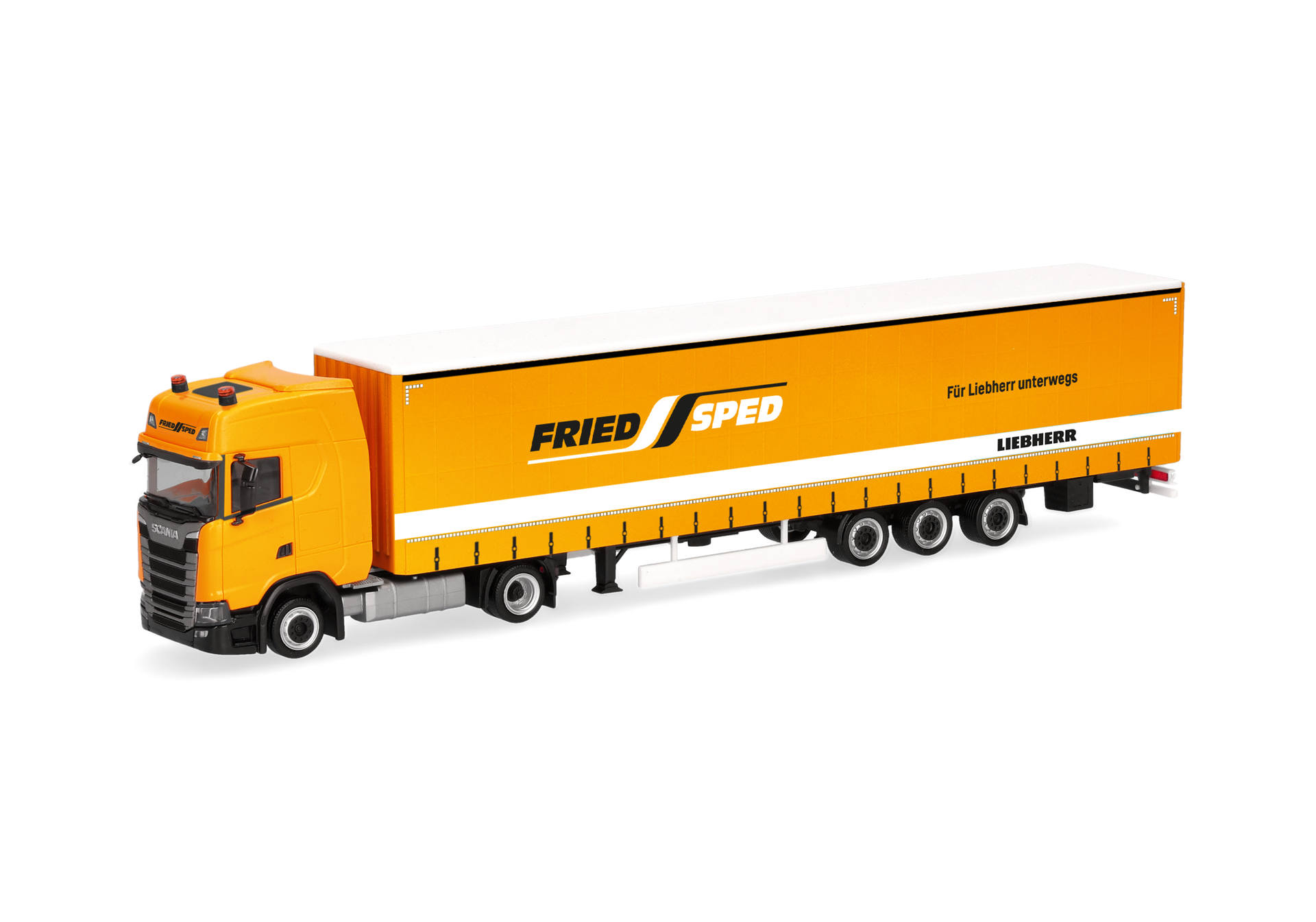 truck, lorry, trailer, orange, model vehicle