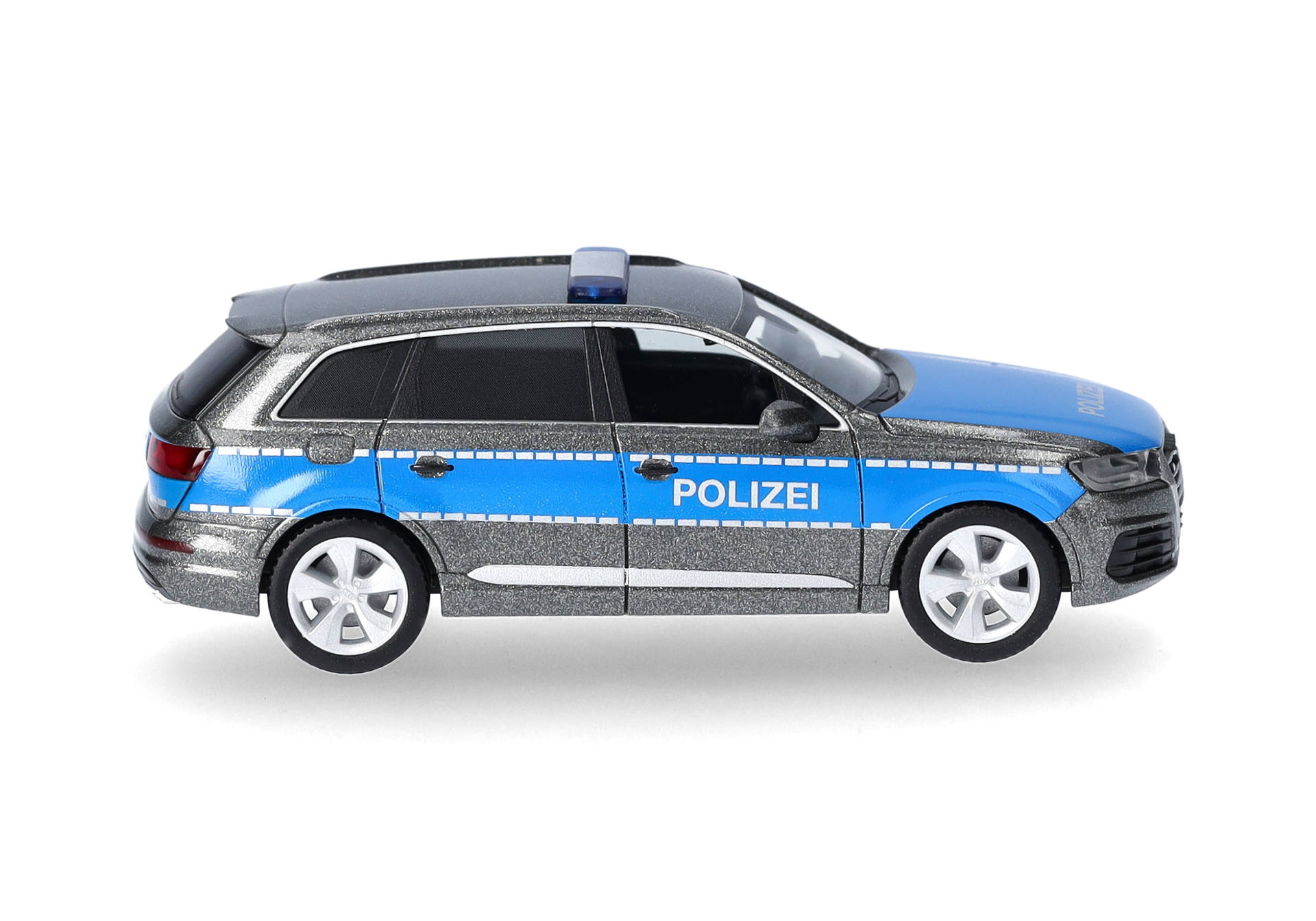 Polizeiauto, Polizei-SUV, Blau-Weiß, Funktionsmodell, Spielzeugmodell, polizei auto, spielzeugauto, druckguss, blau grau, polizei