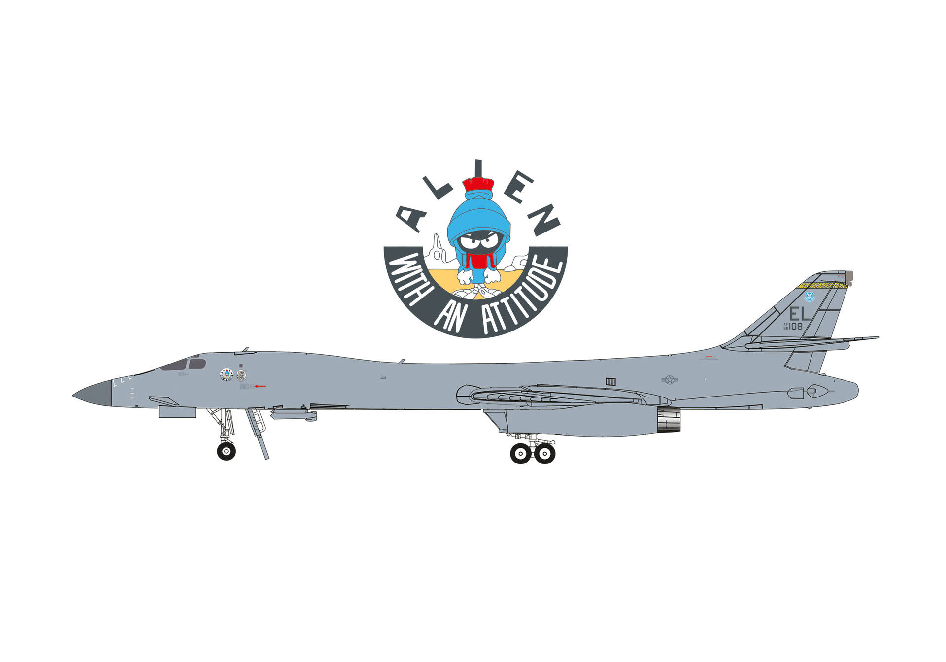 U.S. Air Force Rockwell B-1B Lancer - 37th Bomb Sqn, Ellsworth AB "Alien with an Attitude" - 86-0108