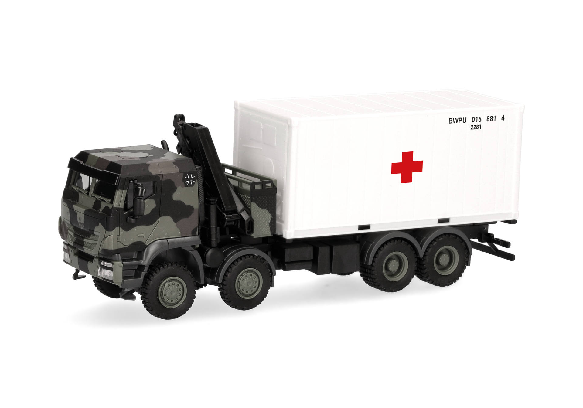 Iveco Trakker 8x8 mit Ladekran 20 ft. Container "Bundeswehr"