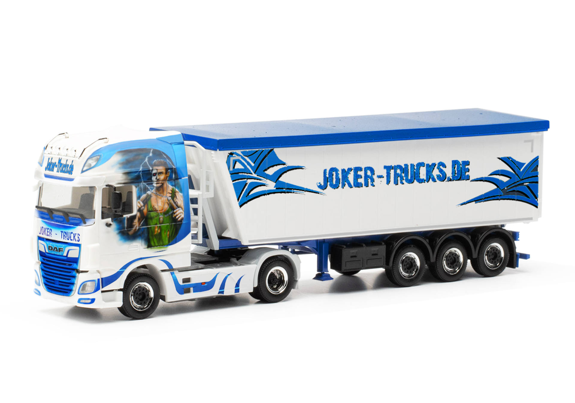 DAF XF 105 Euro6 Stöffelliner semitrailer truck "Joker Trucks" (Mecklenburg-Western Pomerania/Stavenhagen)