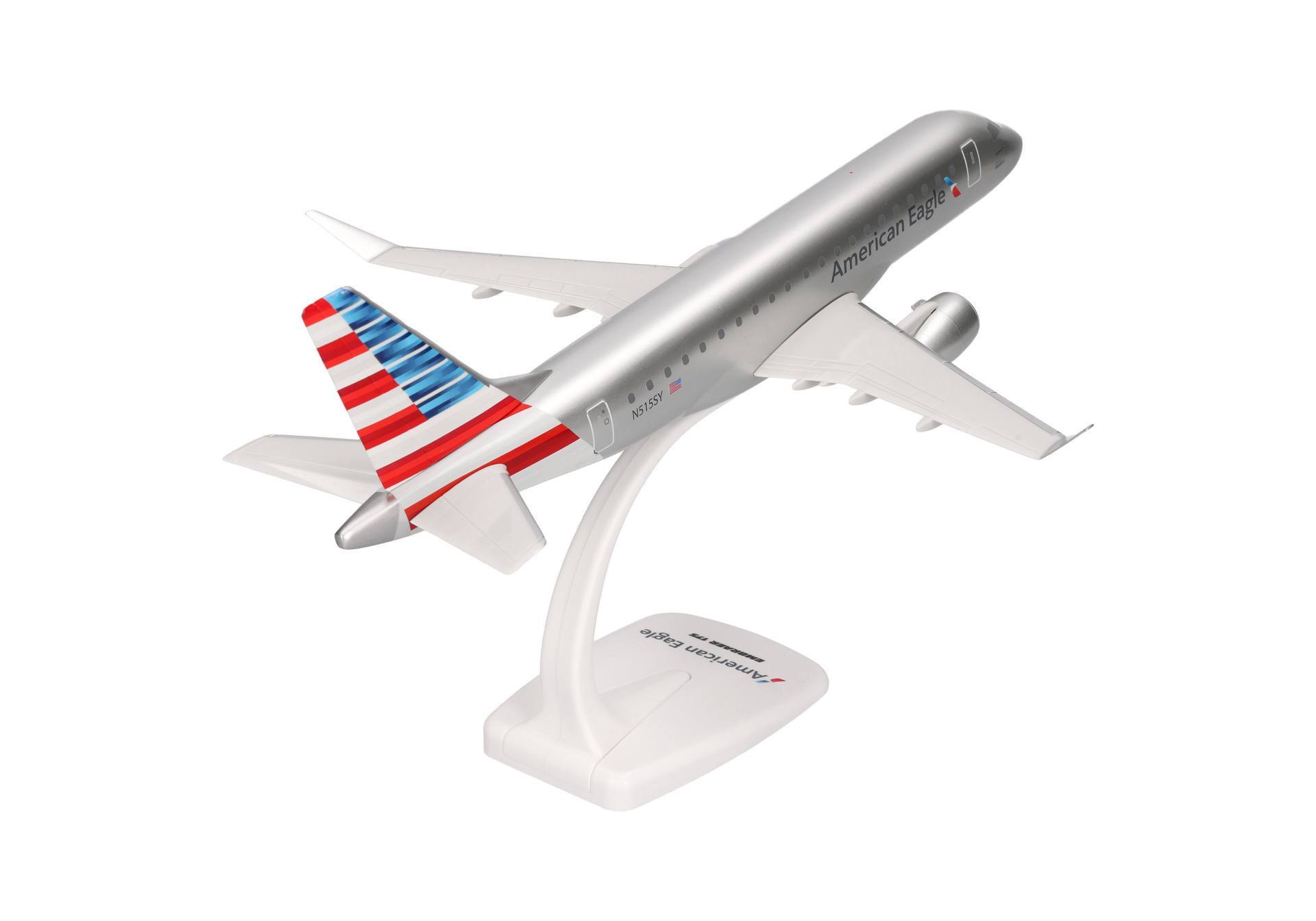 airplane, model, toy, silver, red-white-blue tail
