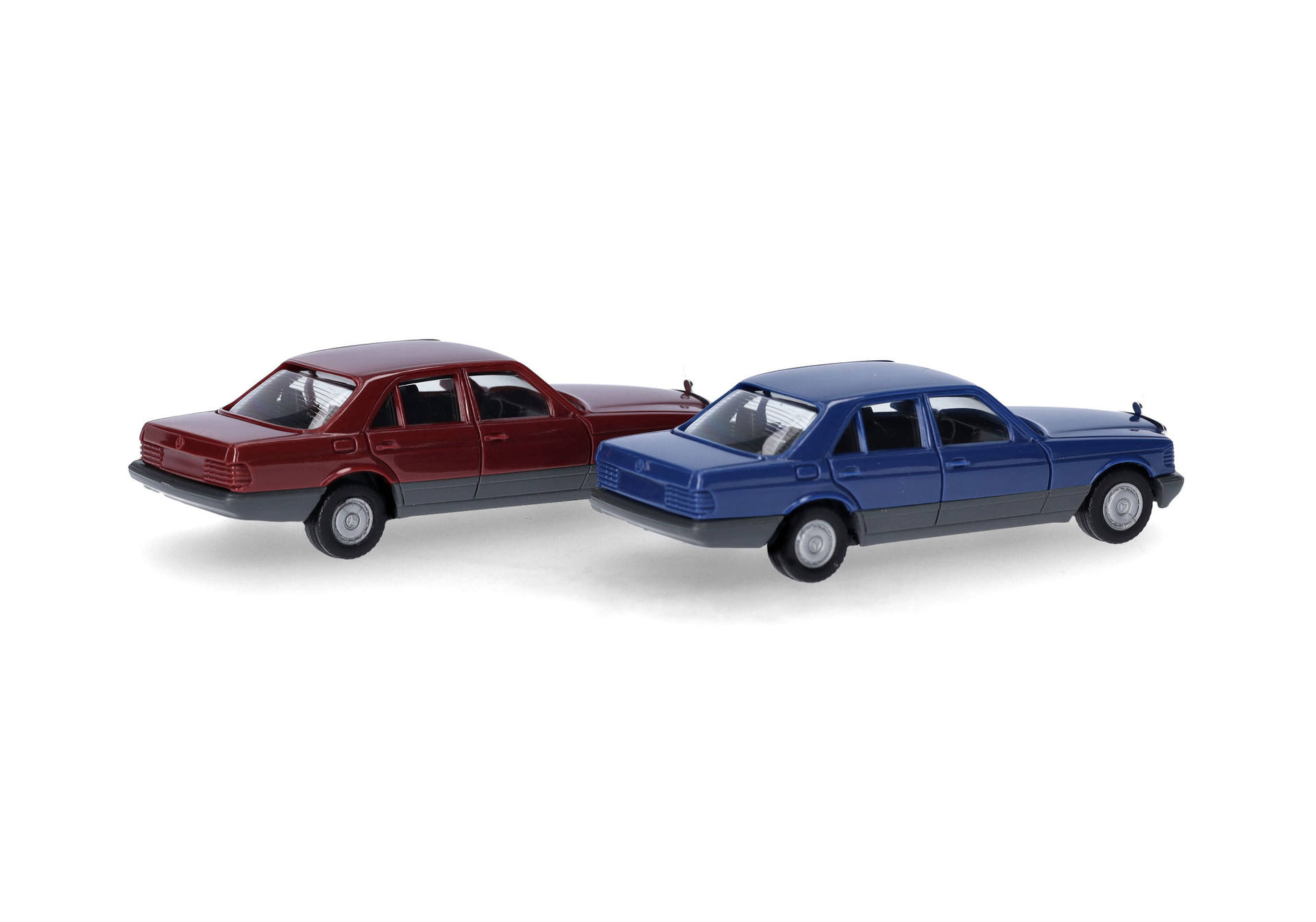 Herpa MiniKit: Mercedes-Benz S-Klasse (W126) saphirblau und weinrot, 2 Stück 