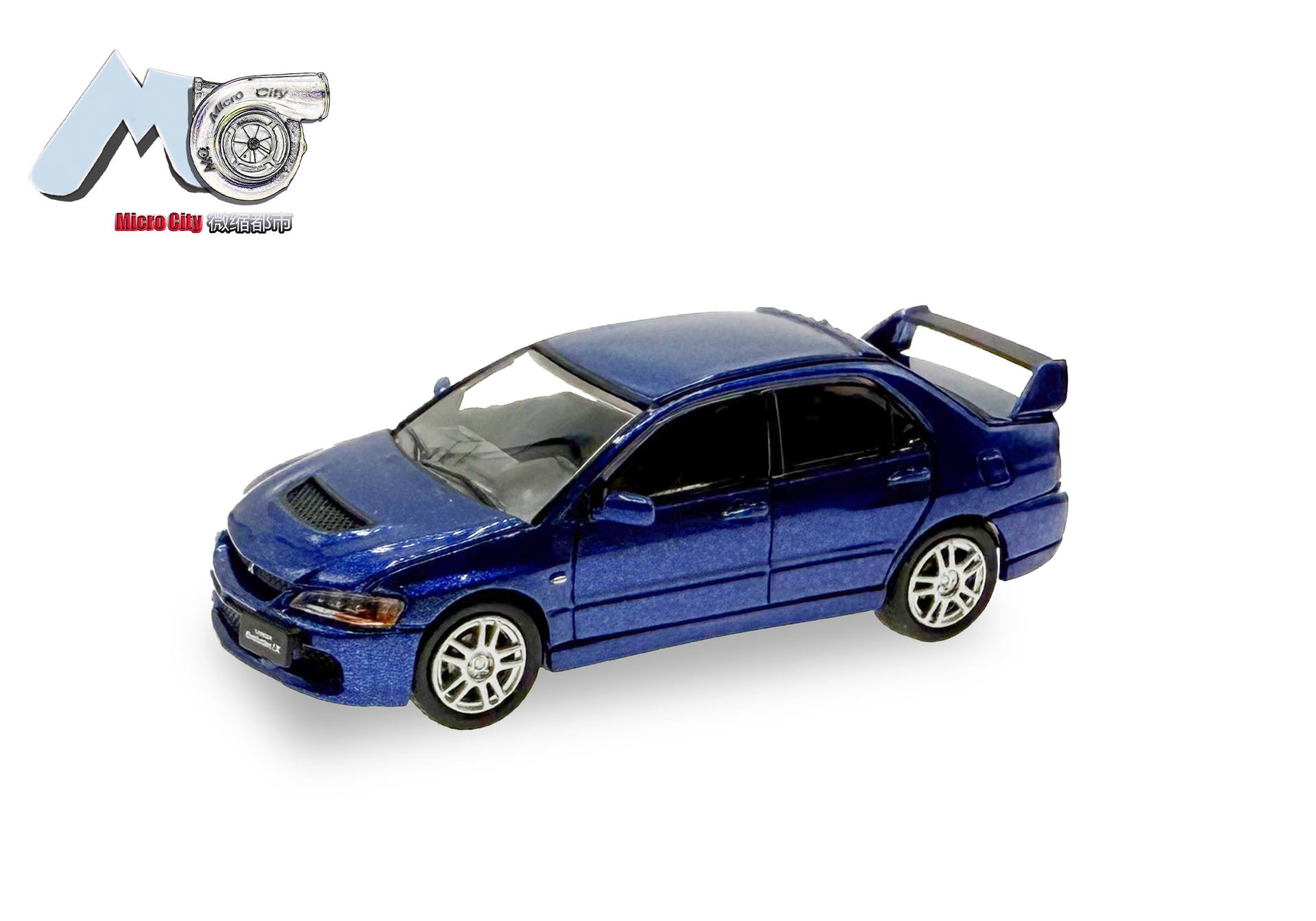 MicroCity: Mitsubishi Lancer Evo 9, blau