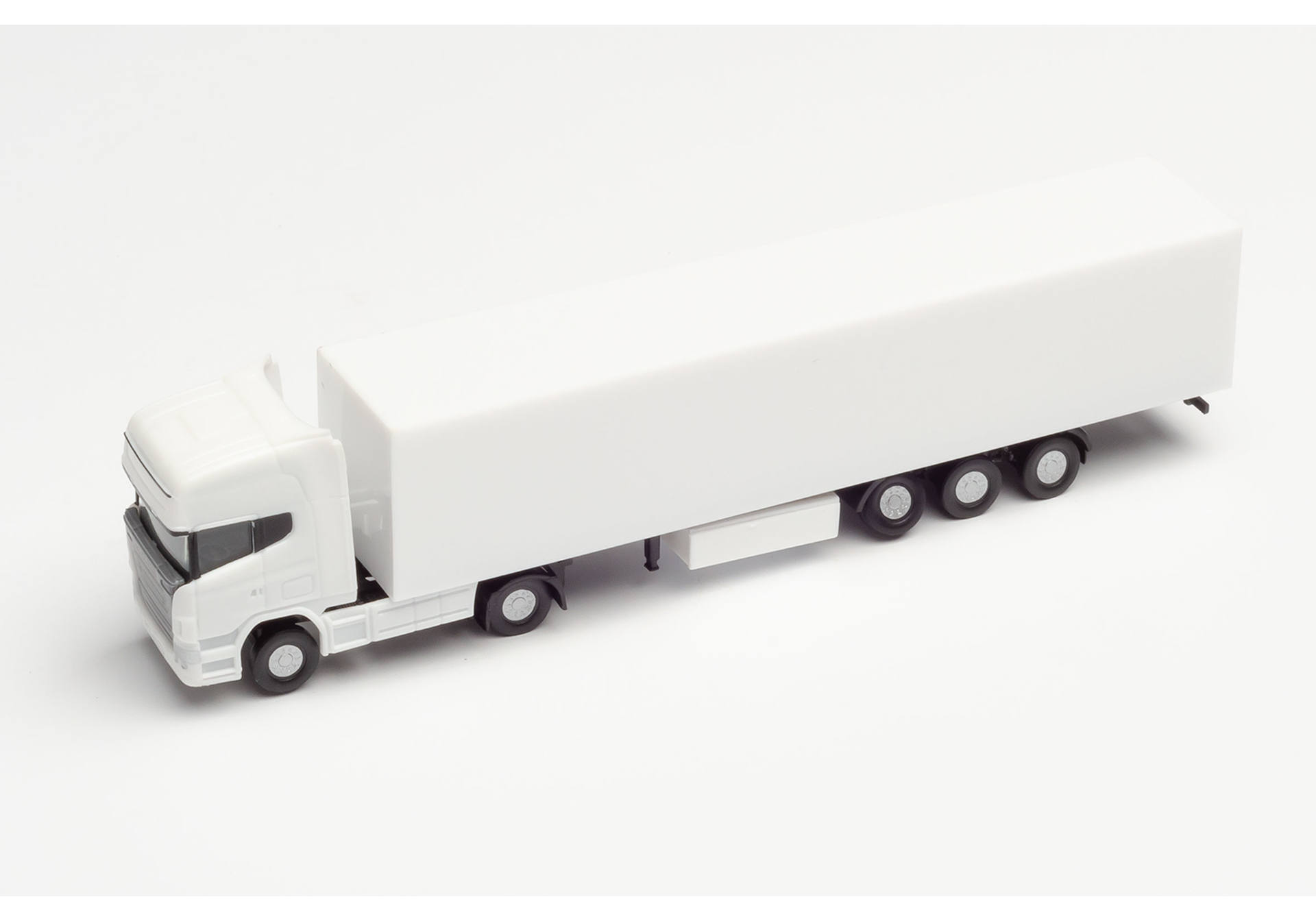 Herpa MiniKit: Scania R TL box semitrailer truck, white