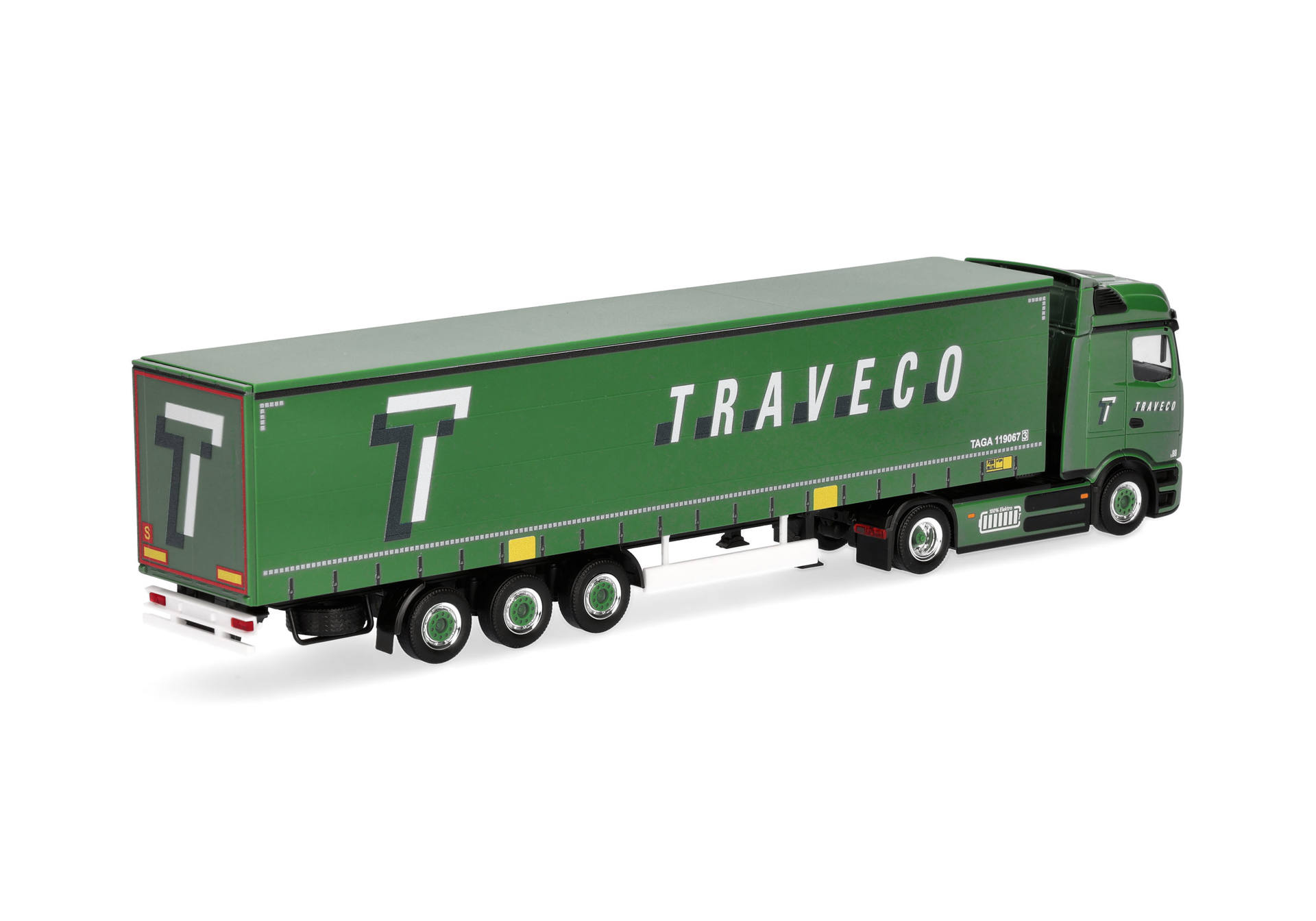 Mercedes-Benz eActros ProCabin Bigspace curtain canvas semitrailer truck "Traveco", Switzerland